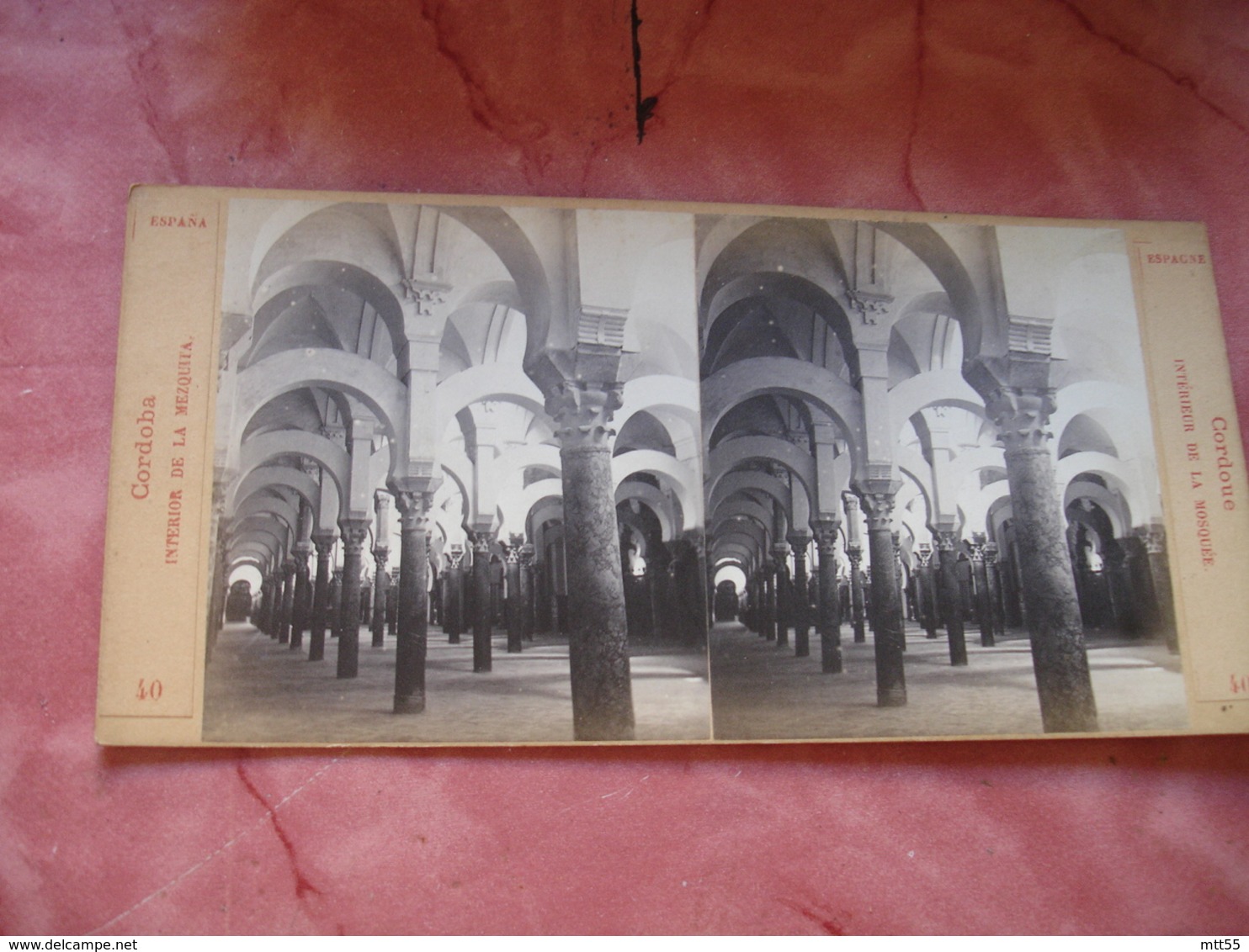 Stereo Cordoue Cordoba Interieur De La Mezquita Espagne Espana Photo Stereoscopique - Fotos Estereoscópicas