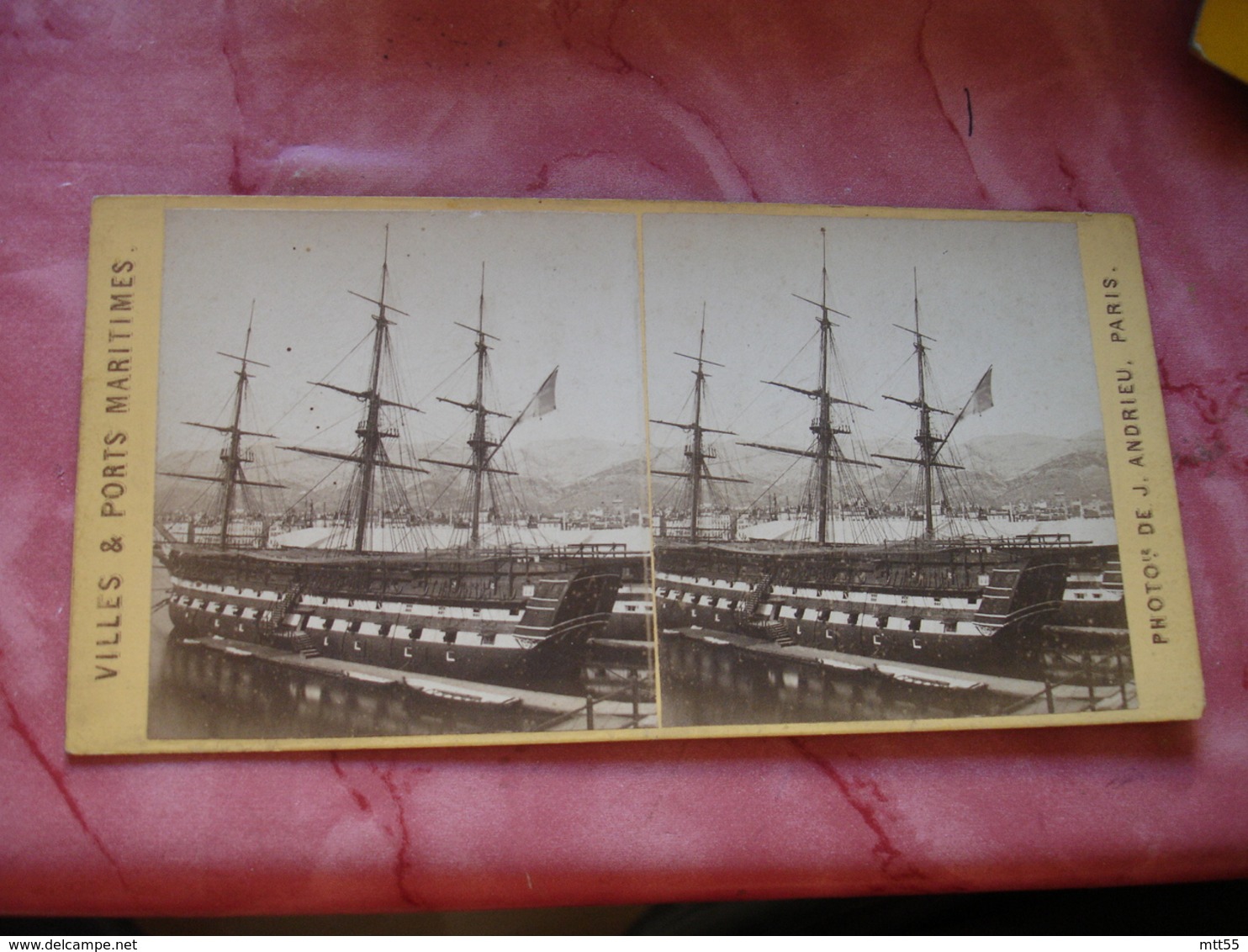 Stereo Bateau Le Genereux Toulon  De J Andreu   Photo Stereoscopique - Photos Stéréoscopiques