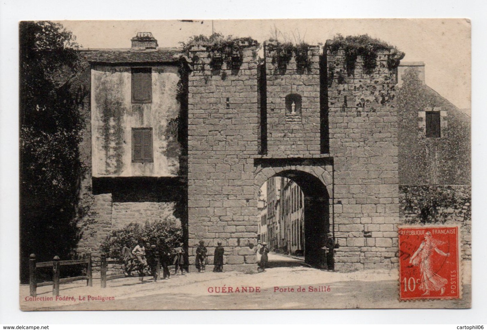 - CPA GUÉRANDE (44) - Porte De Saillé 1907 (avec Personnages) - Collection Fodéré - - Guérande