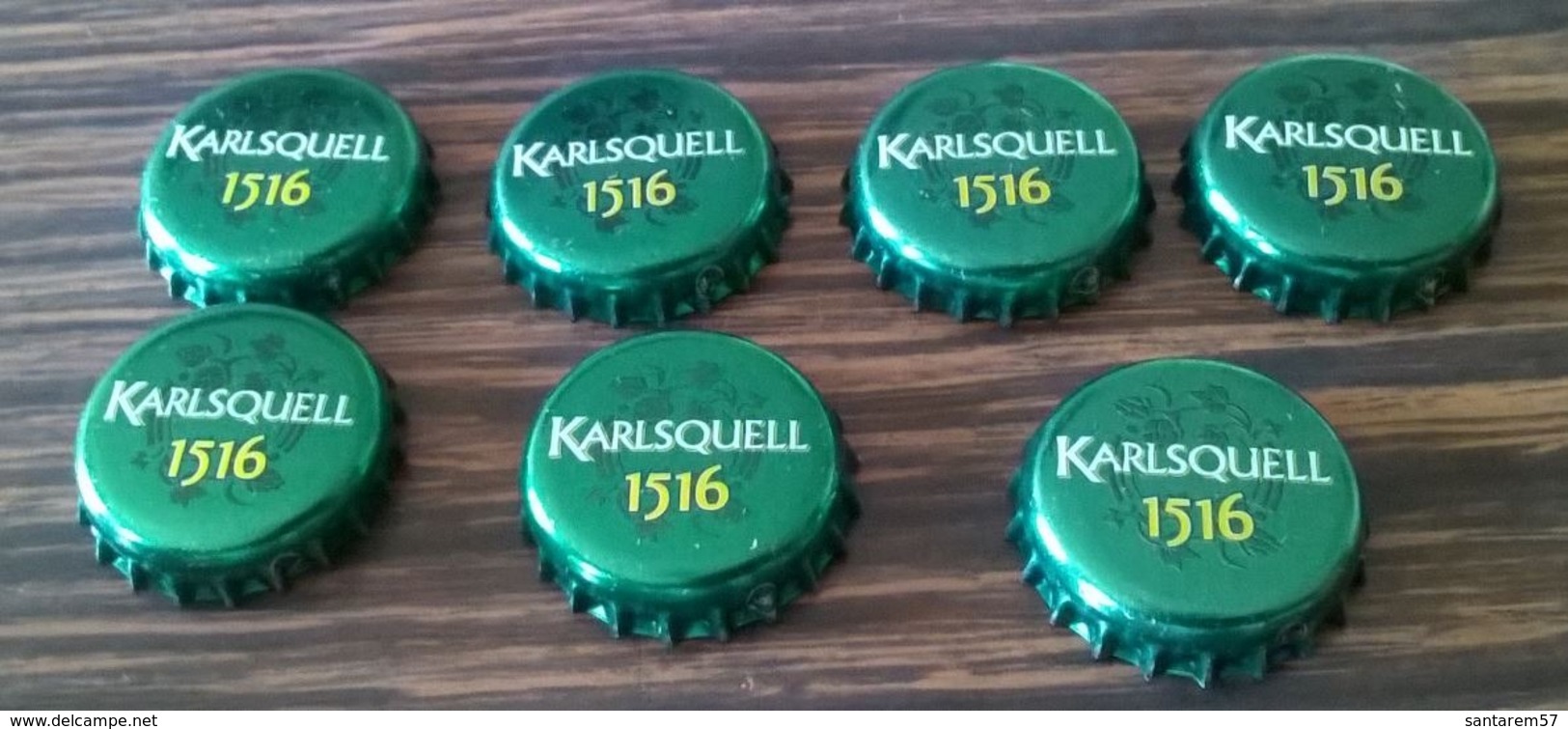 Portugal Lot 7 Capsules Bière Beer Crown Cap Karlsquell 1516 Brassée En France - Bier