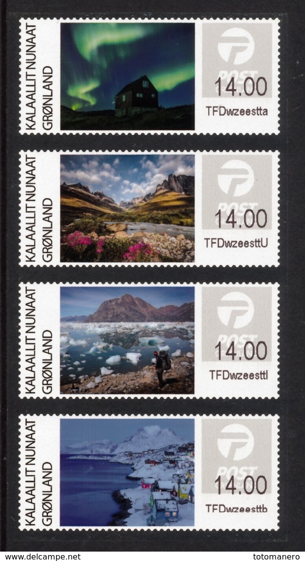 GREENLAND/Grönland 2018, Franking Labels 4 X 14.00 Strip** - Neufs