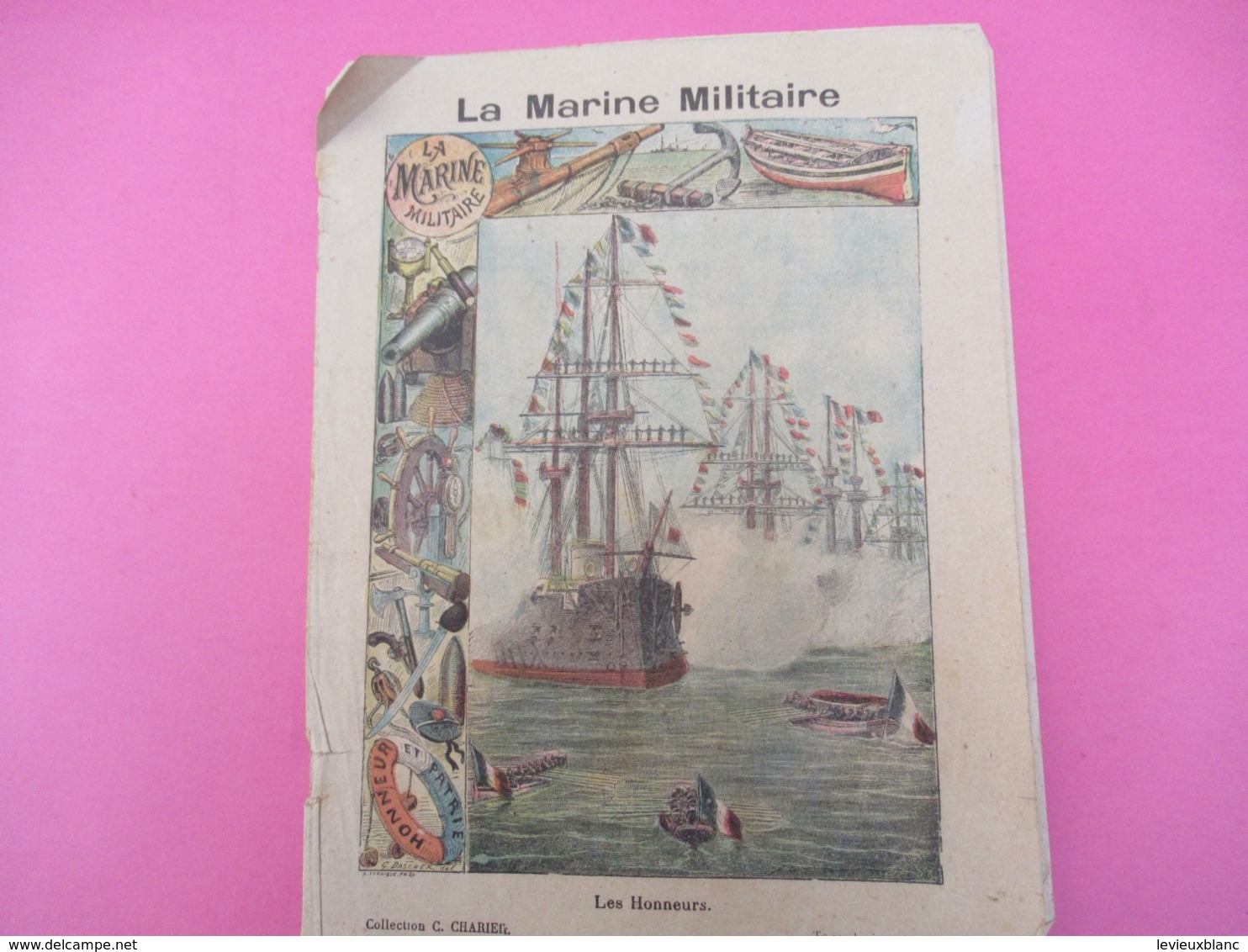 Couverture De Cahier écolier/La Marine Militaire / Les Honneurs /Collection Charier Saumur/Vers 1900  CAH259 - Sonstige & Ohne Zuordnung