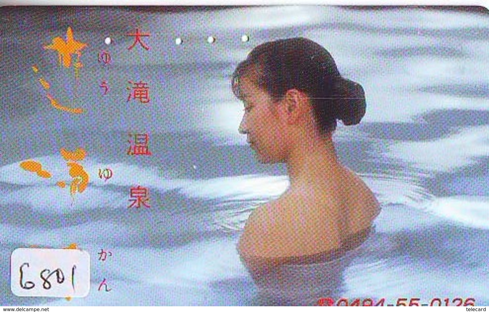 Télécarte Japon * EROTIQUE (6801) DANS LA BAIN *  EROTIC PHONECARD JAPAN * TK * BATHCLOTHES * FEMME SEXY LADY LINGERIE - Mode