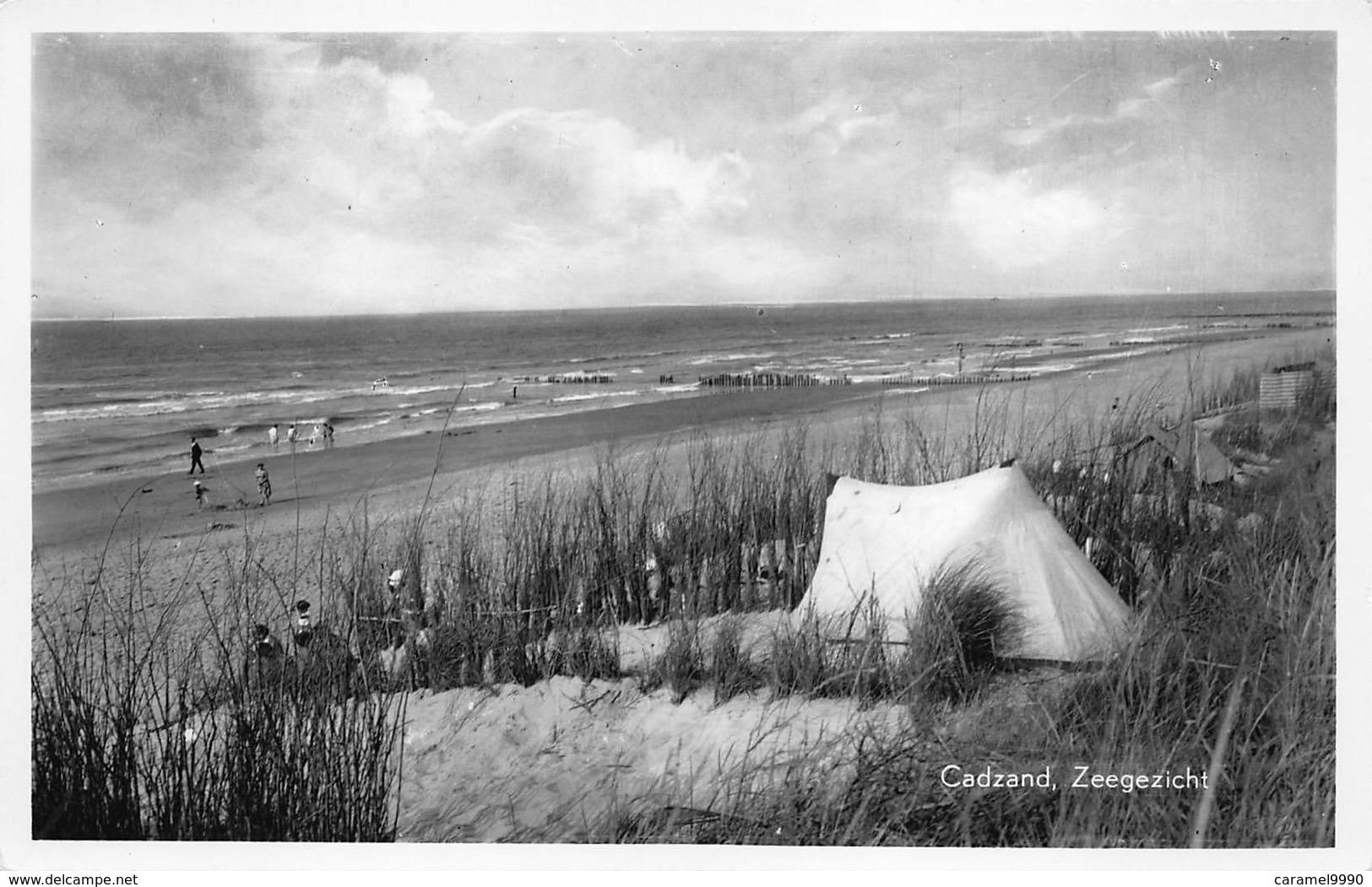Nederland Zeeland   Cadzand  Zeegezicht Zeezicht Zee Strand Duinen  Tent    Echte Foto Fotokaart    L 960 - Cadzand