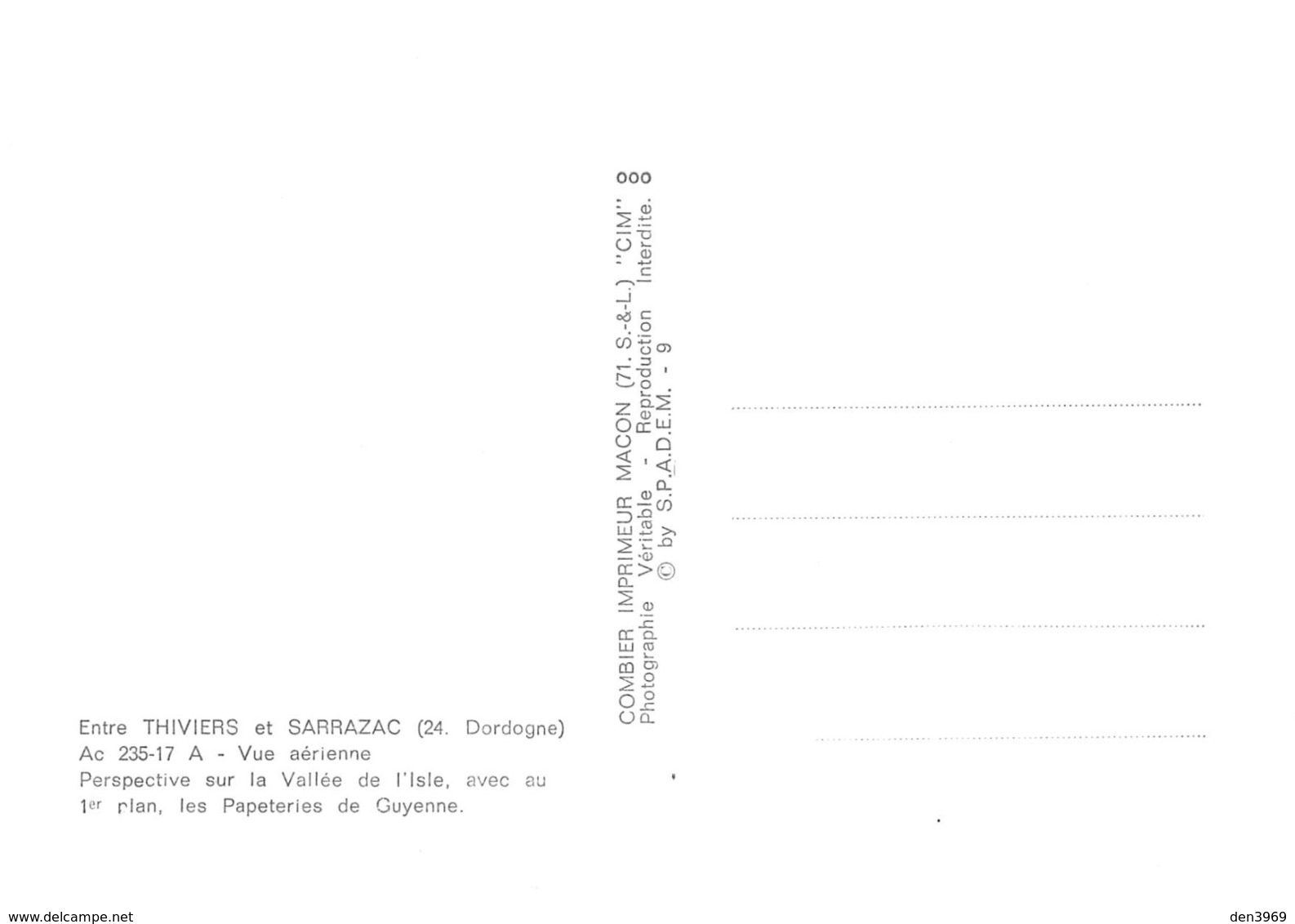 Entre Thiviers Et Sarrazac - Vallée De L'Isle - Papeteries De GUYENNE - Tirage D'éditeur N&B Non Dentelé - Autres & Non Classés