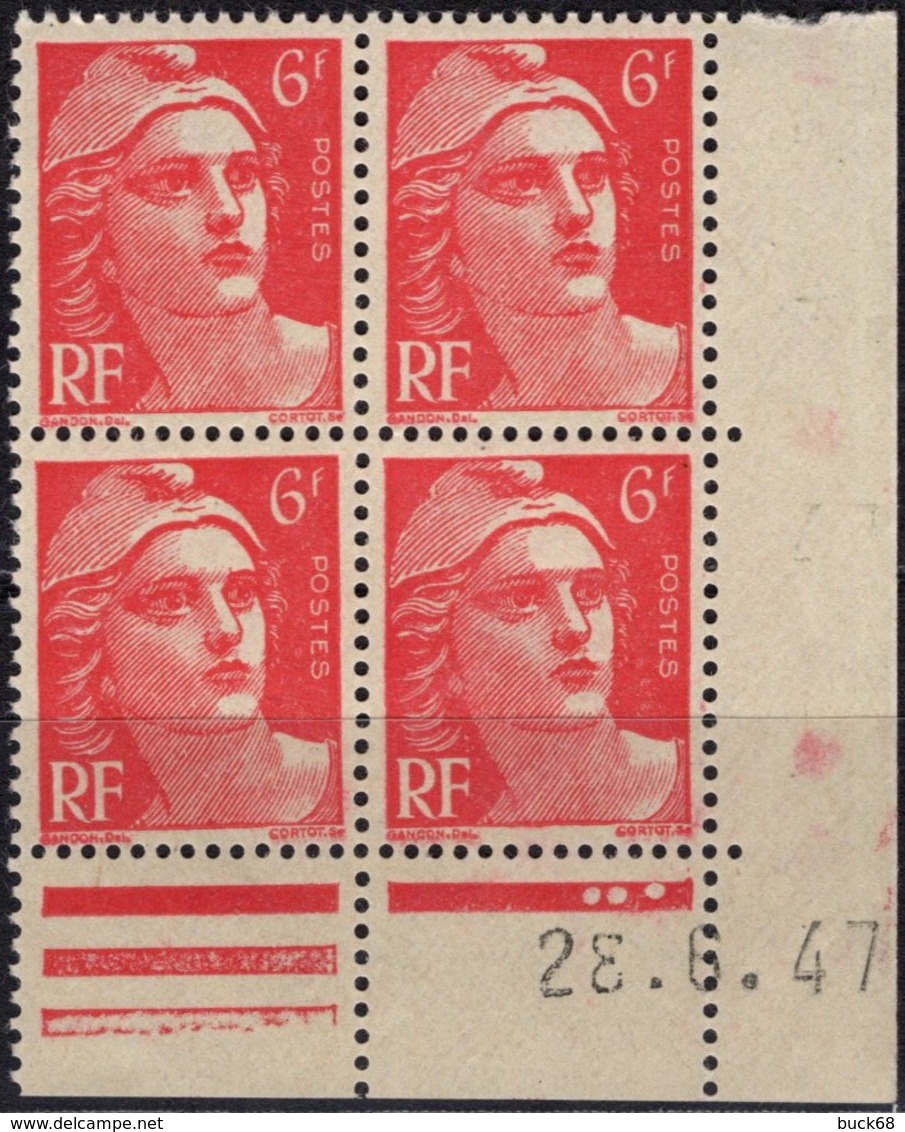 FRANCE 721A ** MNH Marianne De Gandon En Coin Daté Du 28.6.47 - 1940-1949