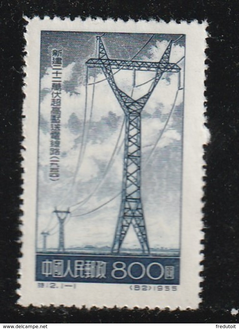 CHINE - 1955 - N° 1032 - L'électrification - Ungebraucht