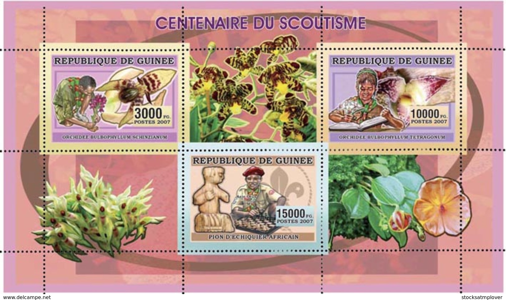 Guinea 2006 Scouts ,flowers ,bee - Guinea (1958-...)