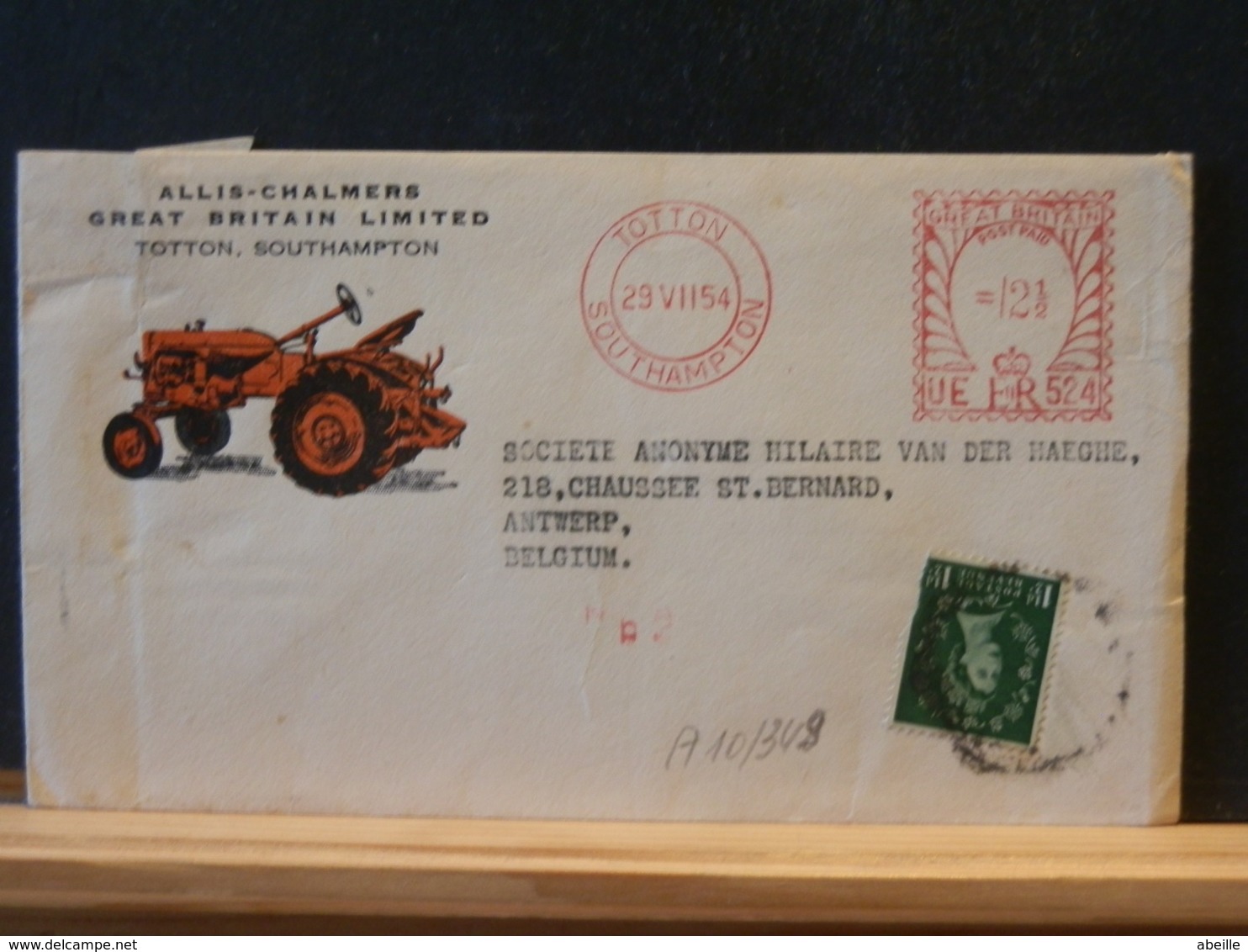 A10/349  LETTER 1954 TO BELG. - Lettres & Documents