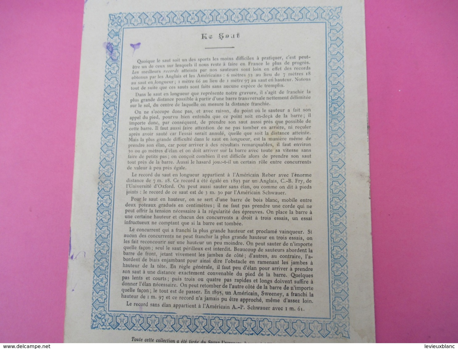 Couverture De Cahier écolier/Les Les Sports/ Le Saut/Vers1900 CAH273 - Autres & Non Classés