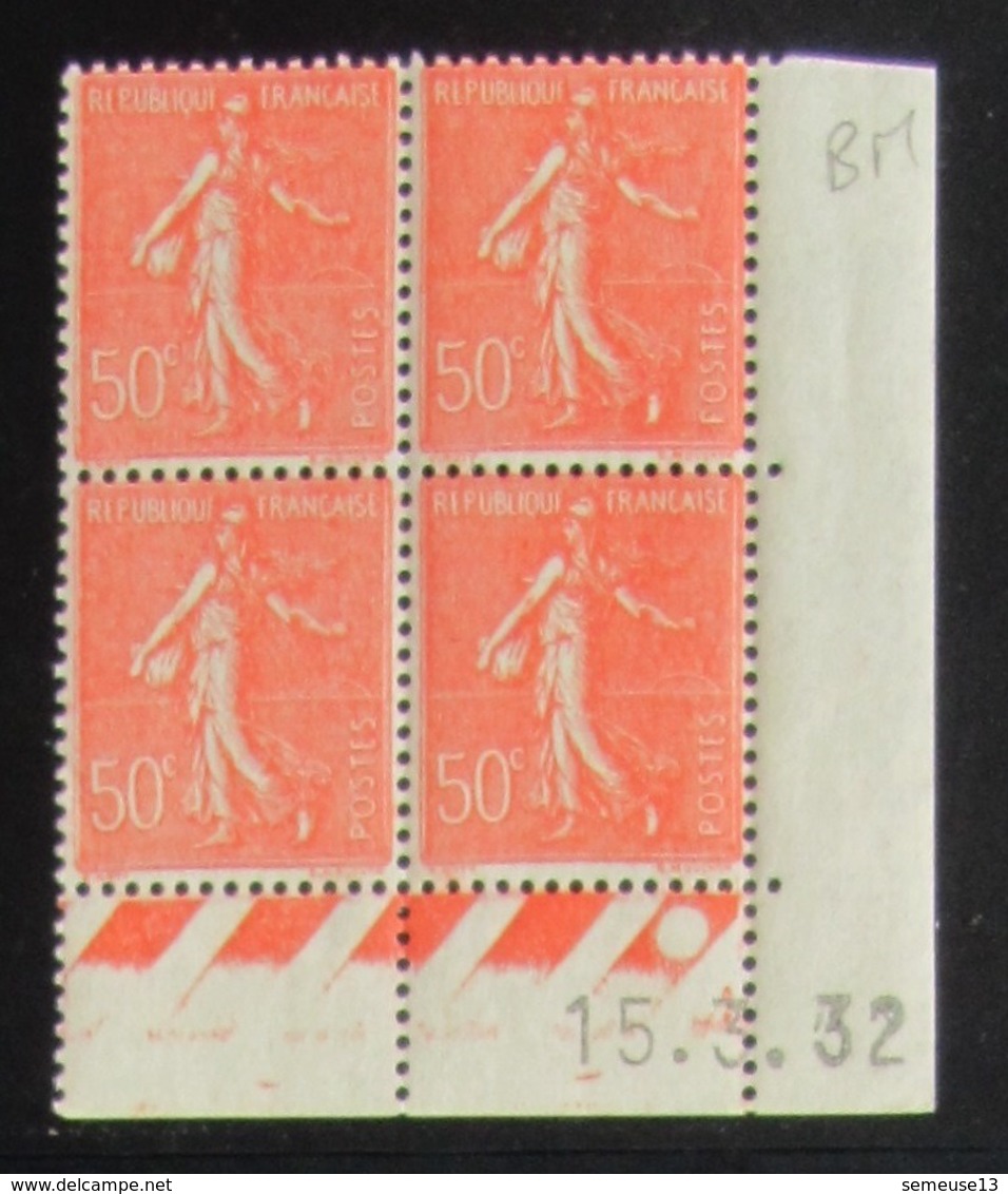 Semeuse 50 C. Rouge 199 En Bloc De 4 Coin Daté - Pas Cher - 1903-60 Semeuse Lignée