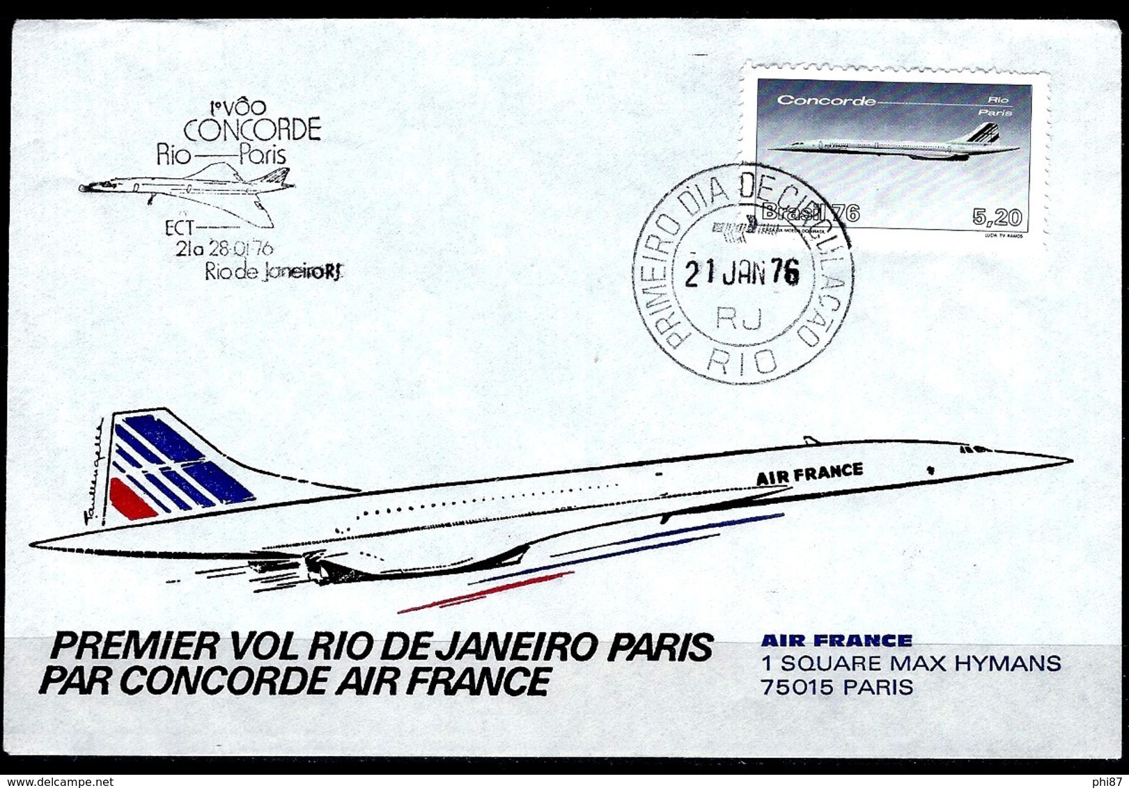 PREMIER JOUR SUPERSONIQUE CONCORDE ACHEMINE A BORD, 1er VOL RIO DE JANEIRO-PARIS, 21 JANVIER 1976 - Concorde