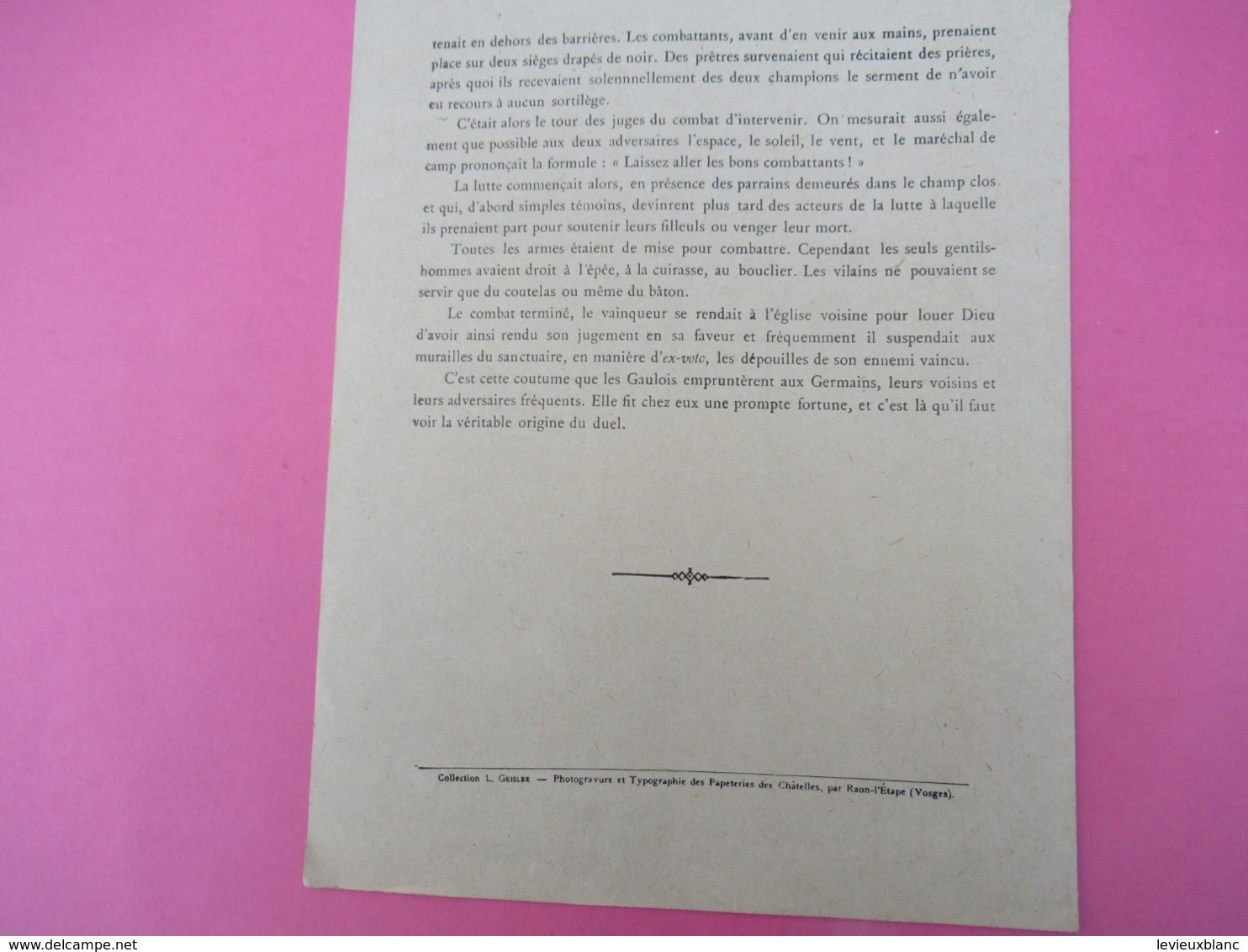 Couverture De Cahier écolier/Le Duel à Travers Les âges/Le Jugement De Dieu/Geisler/Raon L'étape/Vosges /Vers1900 CAH277 - Sonstige & Ohne Zuordnung