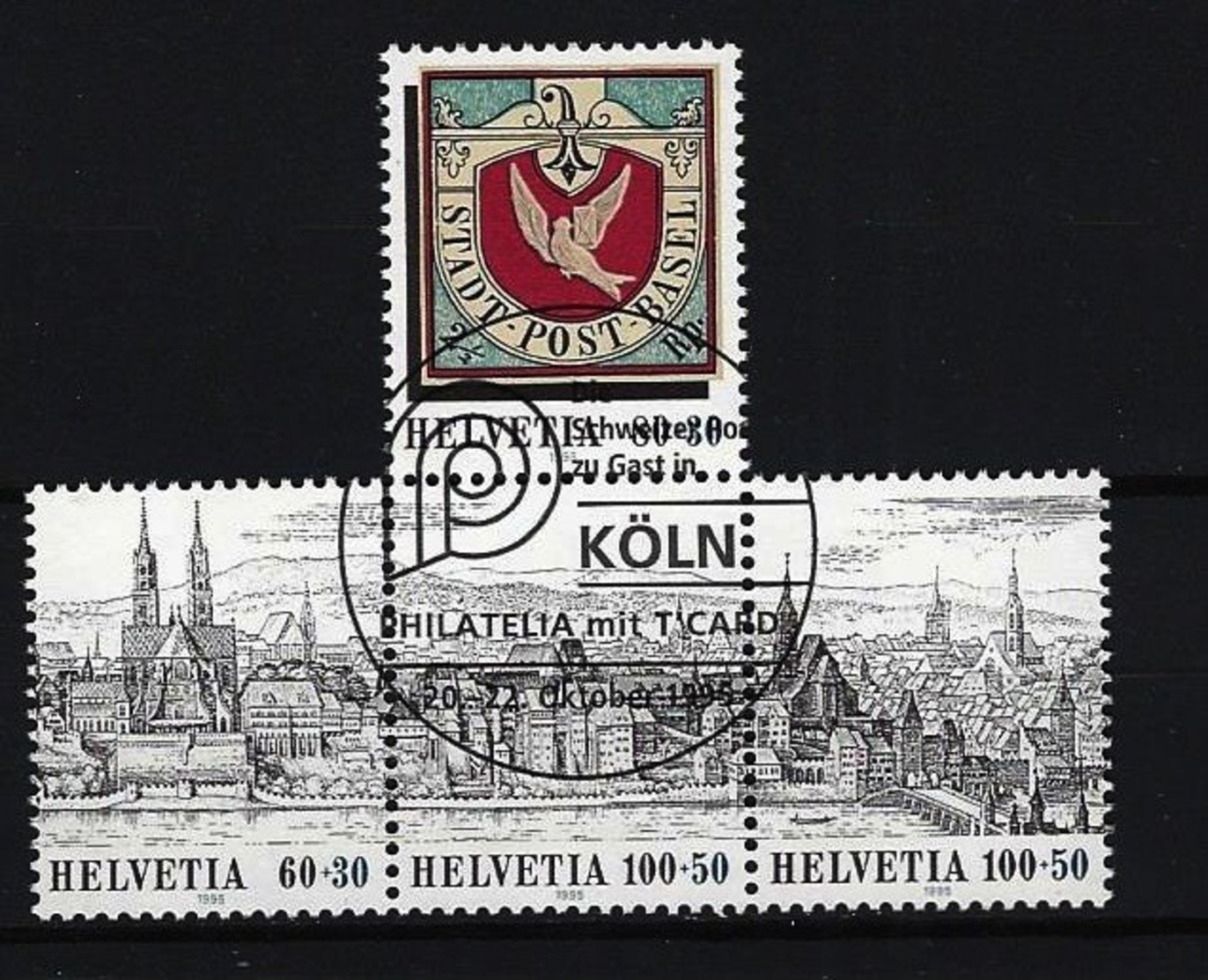 SCHWEIZ - Mi-Nr. 1554 - 1557 - Innenleben Aus Block 27 - Nationale Briefmarkenausstellung BASLER TAUBE ’95, Gestempelt - Gebraucht