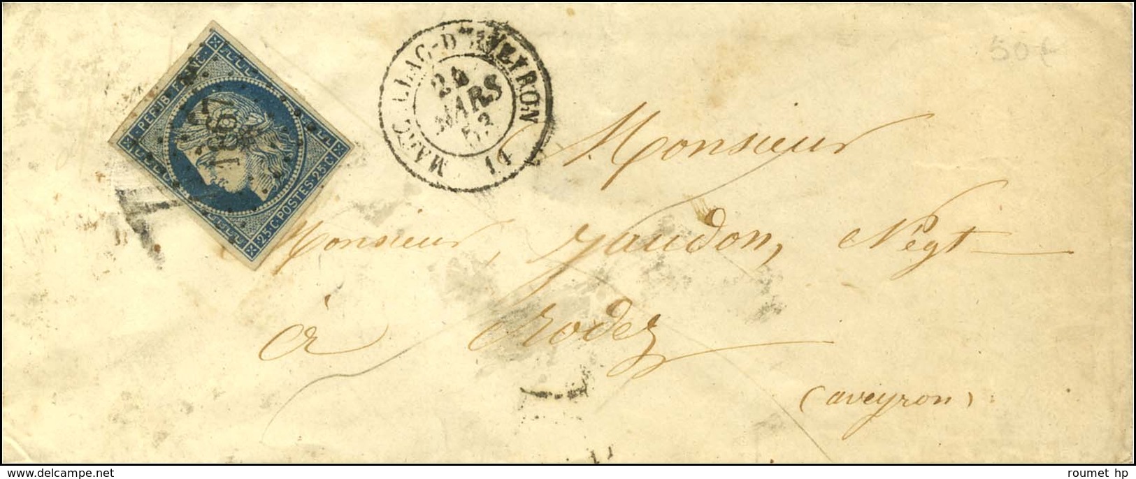 PC 1867 / N° 4 Càd MARCILLAC-D'AVEYRON 11. 1853. - TB. - 1849-1850 Cérès