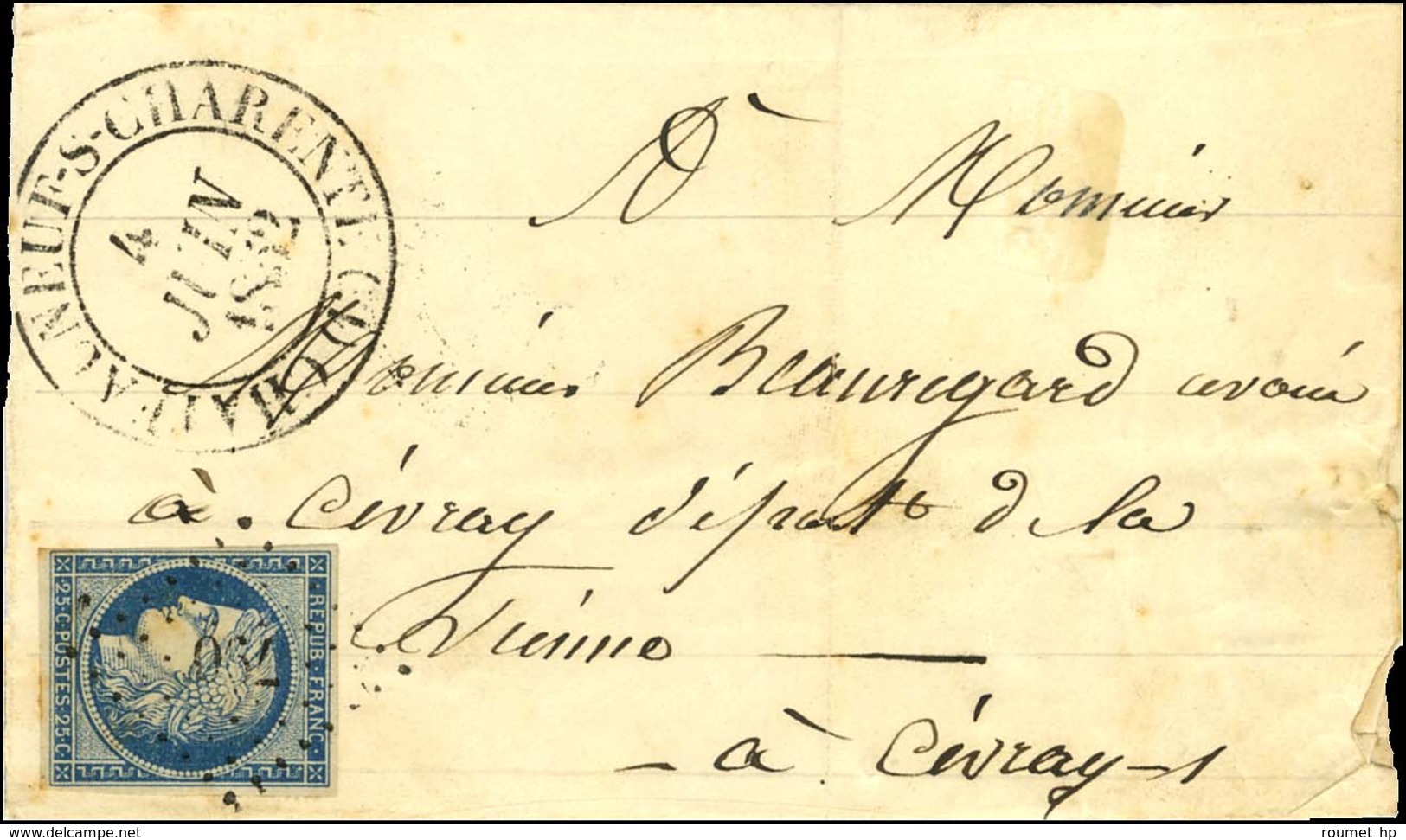 PC 790 / N° 4 Càd T 13 CHATEAUNEUF-S-CHARENTE (15). 1852. - TB / SUP. - 1849-1850 Ceres