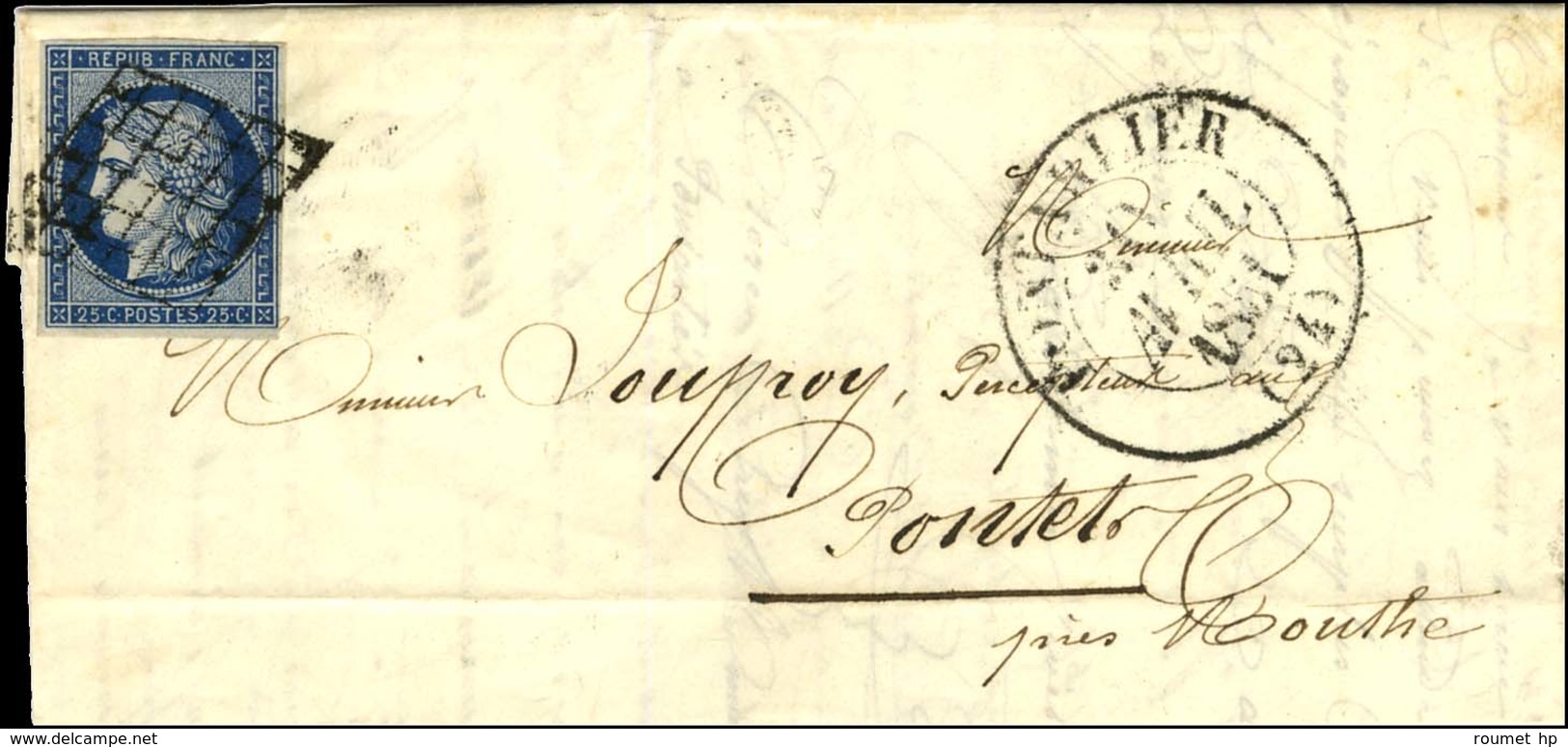 Grille / N° 4 Càd T 13 PONTARLIER (24). 1851. - TB. - 1849-1850 Ceres