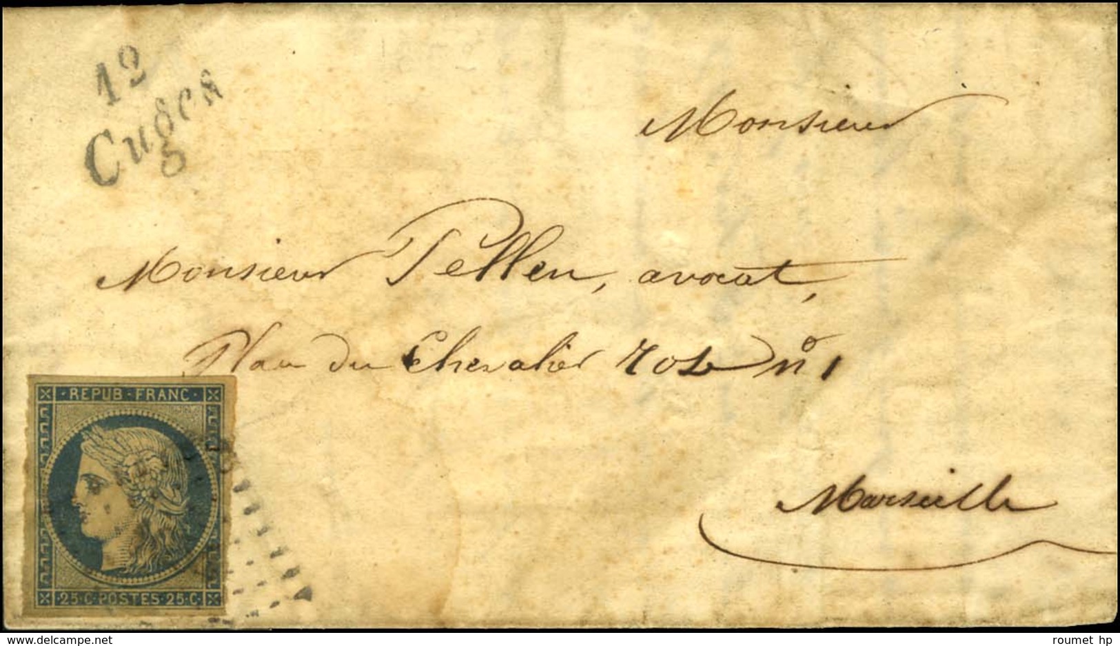 PC 1054 / N° 4 Cursive 12 / Cuges. 1852. - TB. - R. - 1849-1850 Cérès