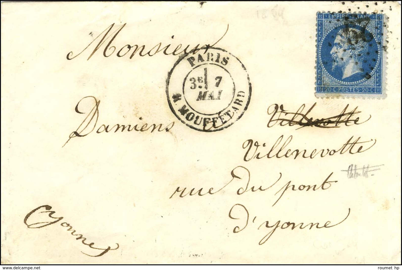 Etoile 29 / N° 22 Càd PARIS / R. MOUFFETARD. 1864. - SUP. - R. - 1862 Napoléon III