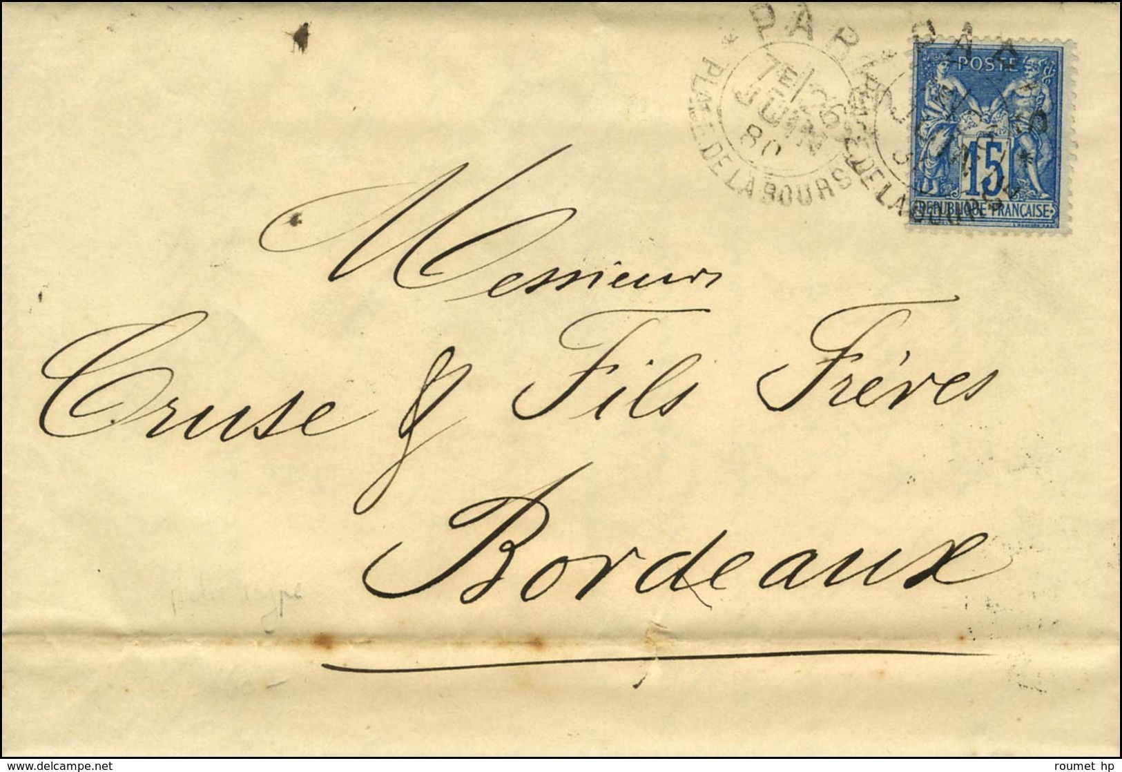 Càd D'essai PARIS / PLACE DE LA BOURSE (type II) / N° 90. 1880. - TB / SUP. - 1876-1878 Sage (Tipo I)