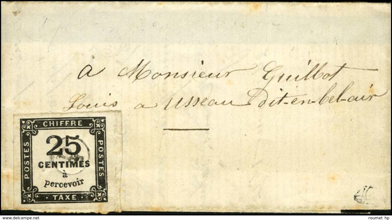 B. Rur. D / Timbre-Taxe N° 5 (très Belles Marges) Sur Lettre Locale Avec Texte Daté Du 28 Janvier 1872 Adressée à Usseau - 1859-1959 Cartas & Documentos