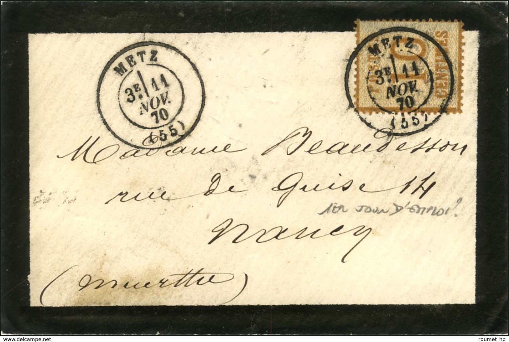 Càd T 17 METZ (55) 11 NOV. 70 / Alsace N° 5 Sur Lettre Pour Nancy. - TB / SUP. - Lettres & Documents