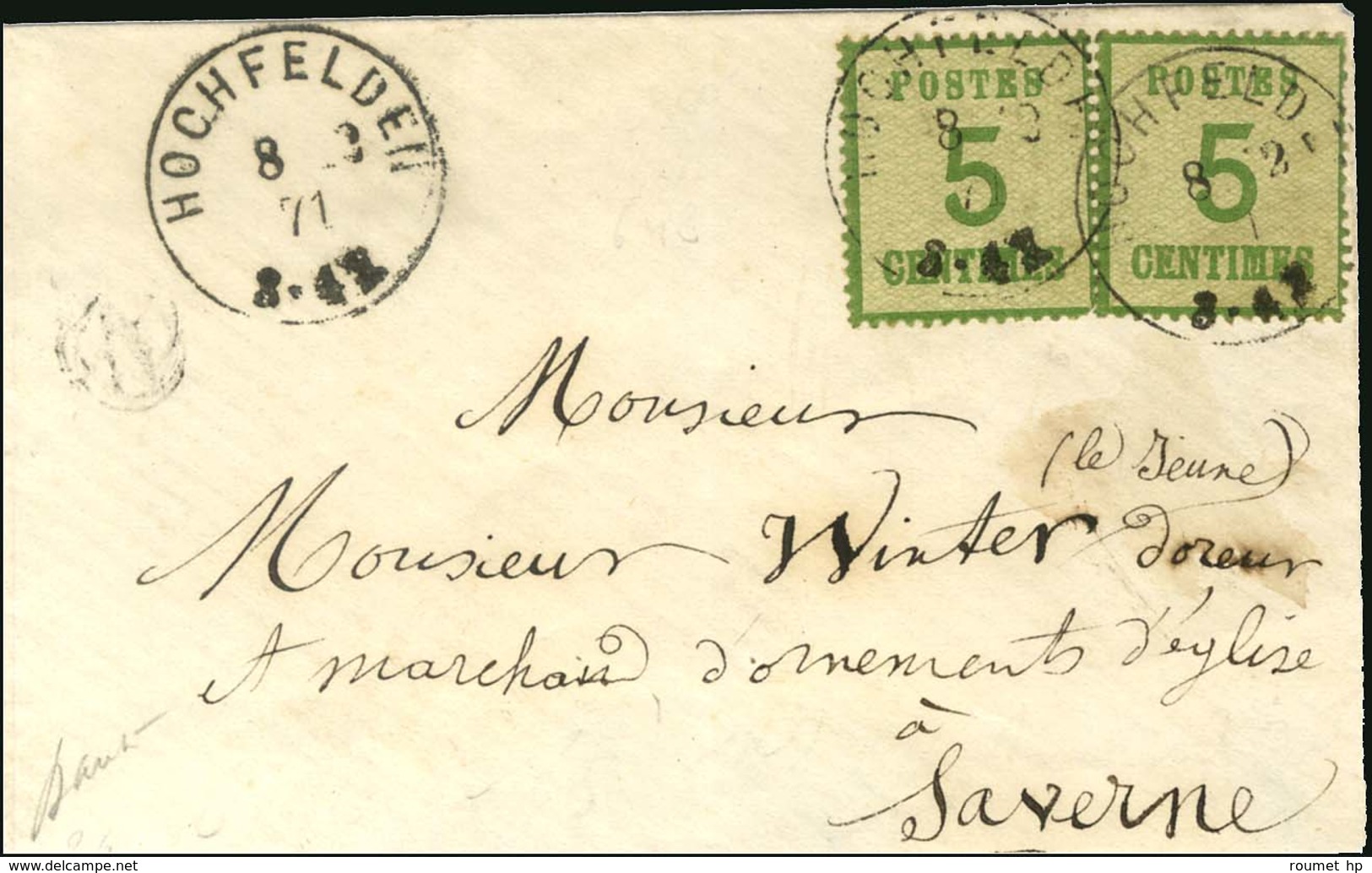 Càd HOCHFELDEN / Alsace N° 4 (2) Sur Lettre Pour Saverne. 1871. - TB. - Covers & Documents