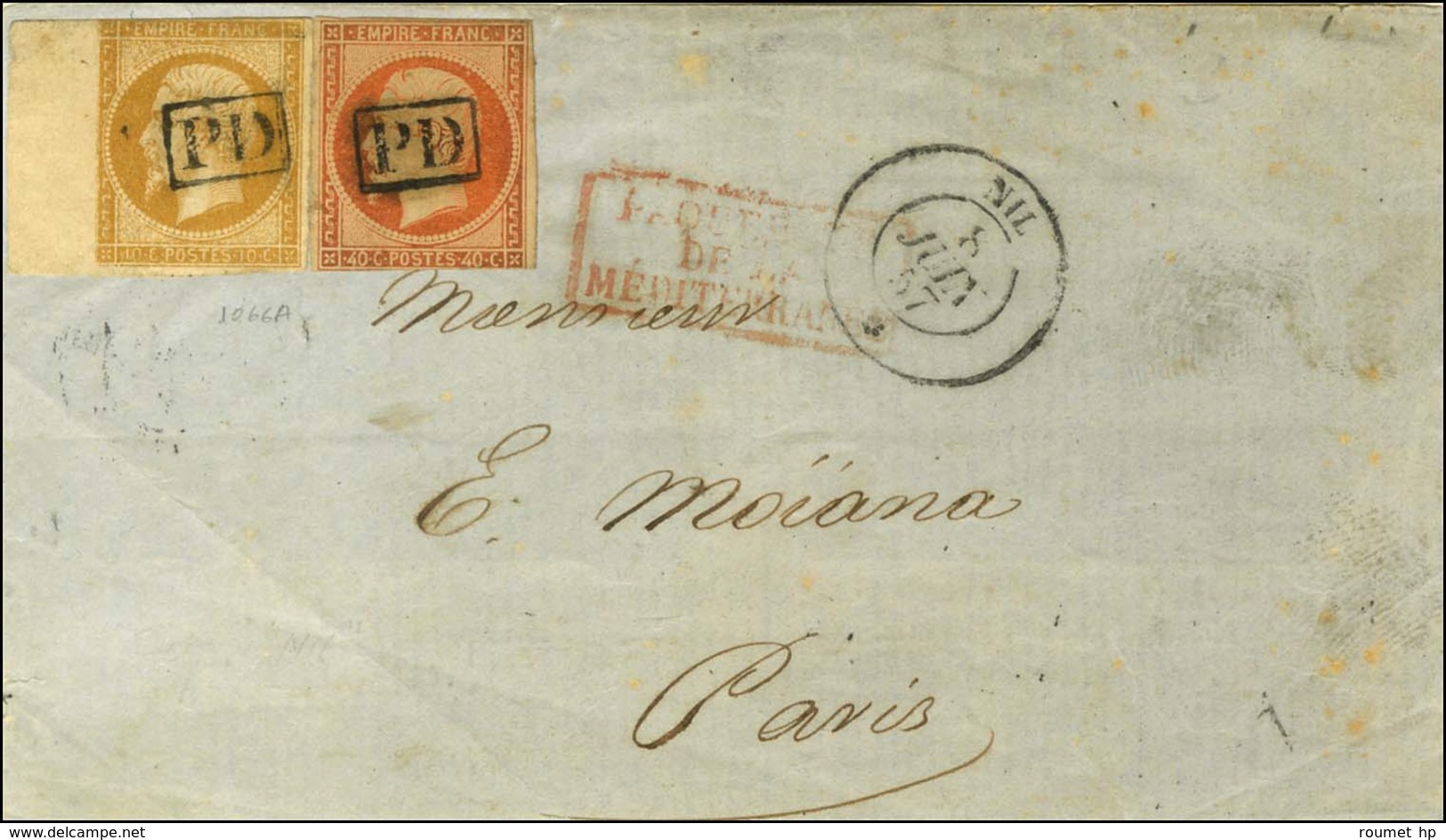 PD / N° 13 Bdf + 16 (2 Ex Pd) Càd NIL * (1) 8 JUIN 57 Sur Lettre Partielle Pour Paris. 3 Lettres Connues Obl PD. Ex Coll - Maritime Post