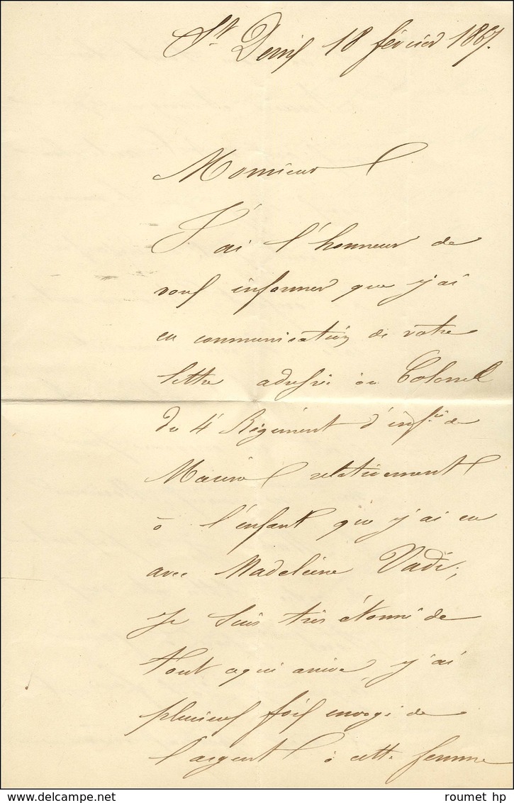 Losange Ancre / CG N° 3 + 5 Càd Octo Bleu COL. FR. / PAQ. FR. T N° 3 Sur Lettre Avec Texte Daté De St Denis De La Réunio - Poste Maritime