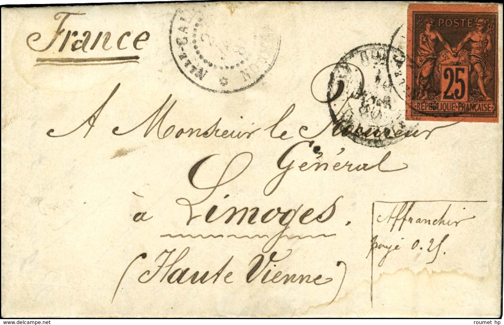 Càd Nlle - CALEDONIE / NOUMEA / Col. Gen. N° 43 Sur Lettre Avec Texte Daté De L'Ile Nou Camp Est 4 Janvier 1880 Adressée - Maritime Post