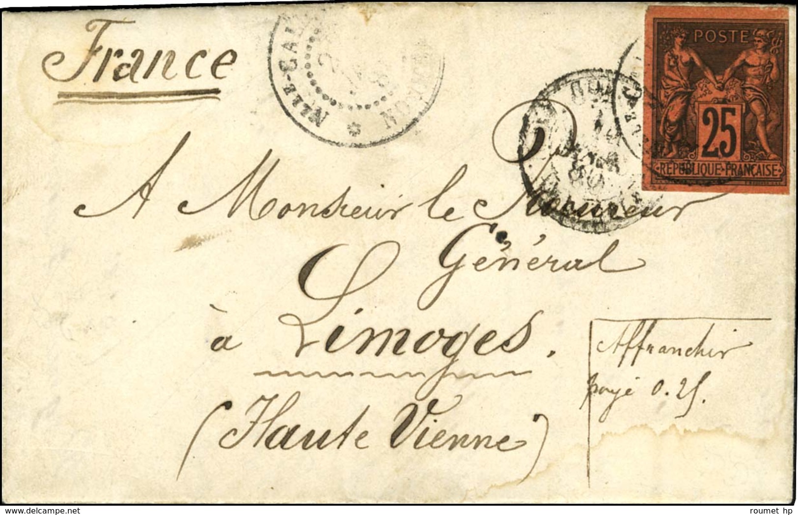 Càd Nlle - CALEDONIE / NOUMEA / Col. Gen. N° 43 Sur Lettre Avec Texte Daté De L'Ile Nou Camp Est 4 Janvier 1880 Adressée - Poste Maritime