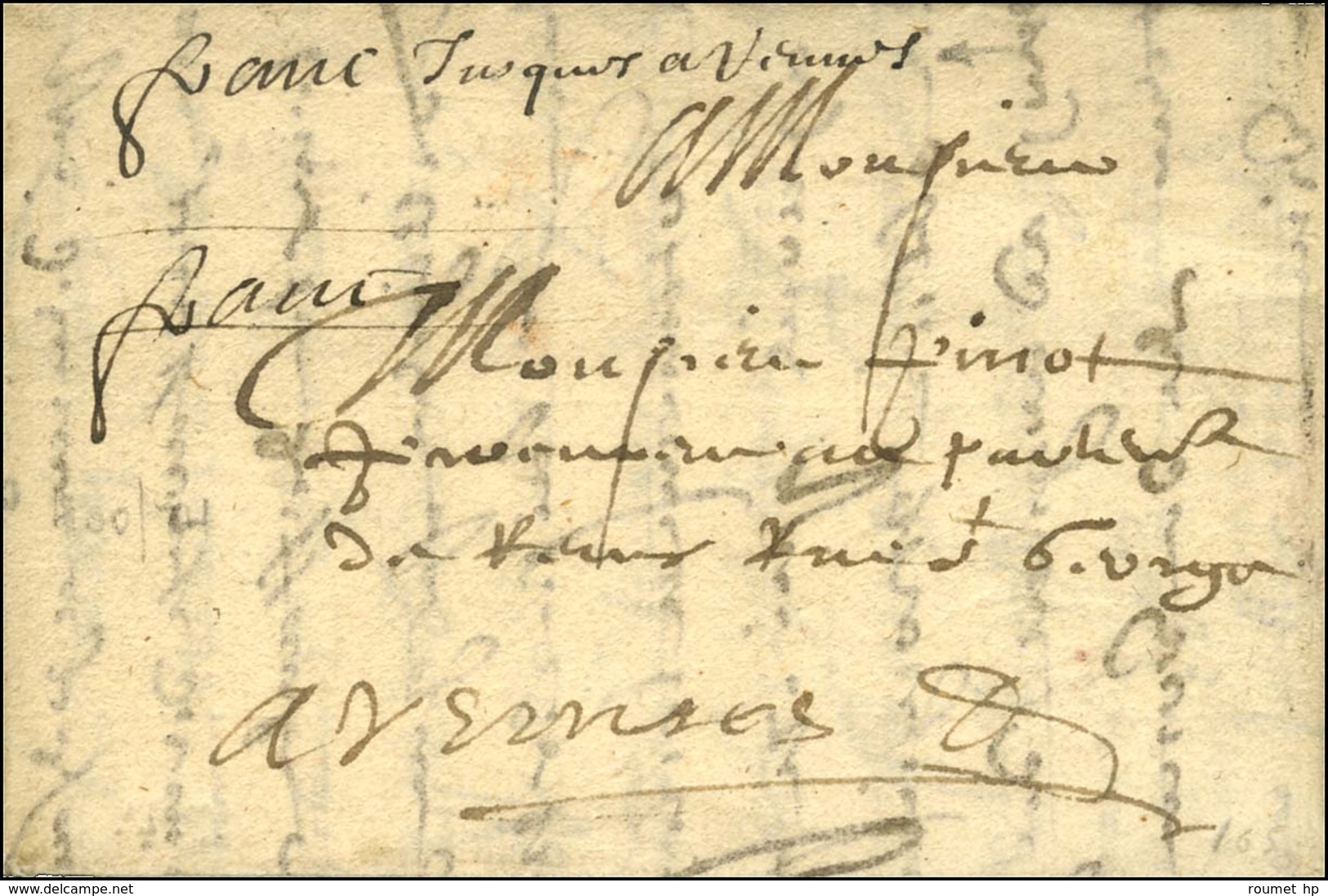 '' Franc Jusqu'à Rennes '' Sur Lettre Avec Texte Daté De Paris Pour Avesnes. 1657. - TB /  SUP. - RR. - ....-1700: Vorläufer