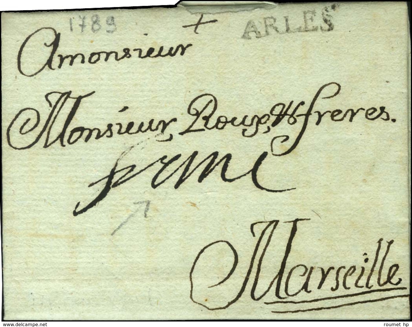 ARLES (L N° 2) + '' Franc '' (L N° 3). 1789. - TB / SUP. - 1701-1800: Précurseurs XVIII