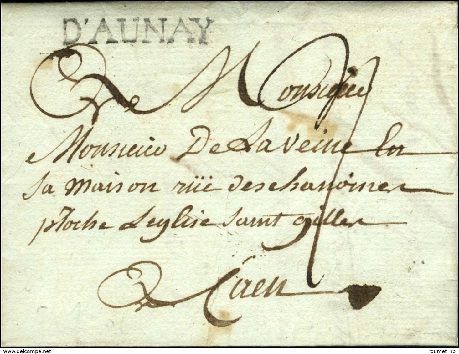 D'AUNAY (L N° 1). 1784. - SUP. - 1701-1800: Précurseurs XVIII