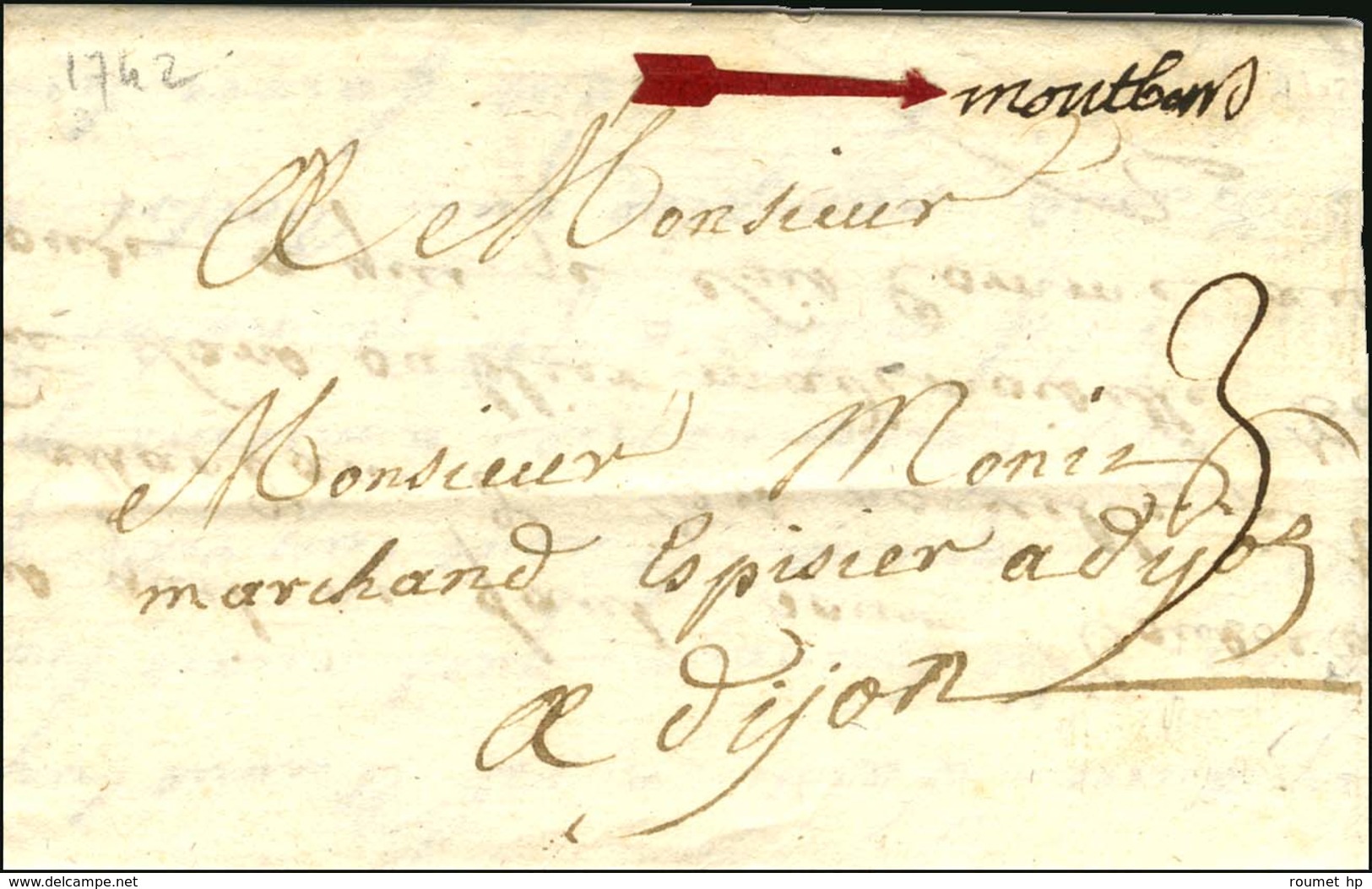 '' Montbard '' (L N° 1) Sur Lettre Avec Texte Daté 1742. - TB / SUP. - 1701-1800: Precursors XVIII