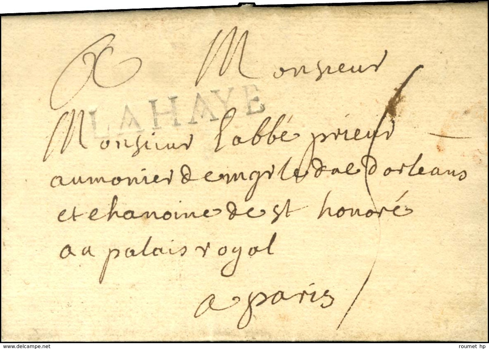 LAHAYE (L N° 1) Sur Lettre Avec Texte Daté 1747. - SUP. - 1701-1800: Précurseurs XVIII