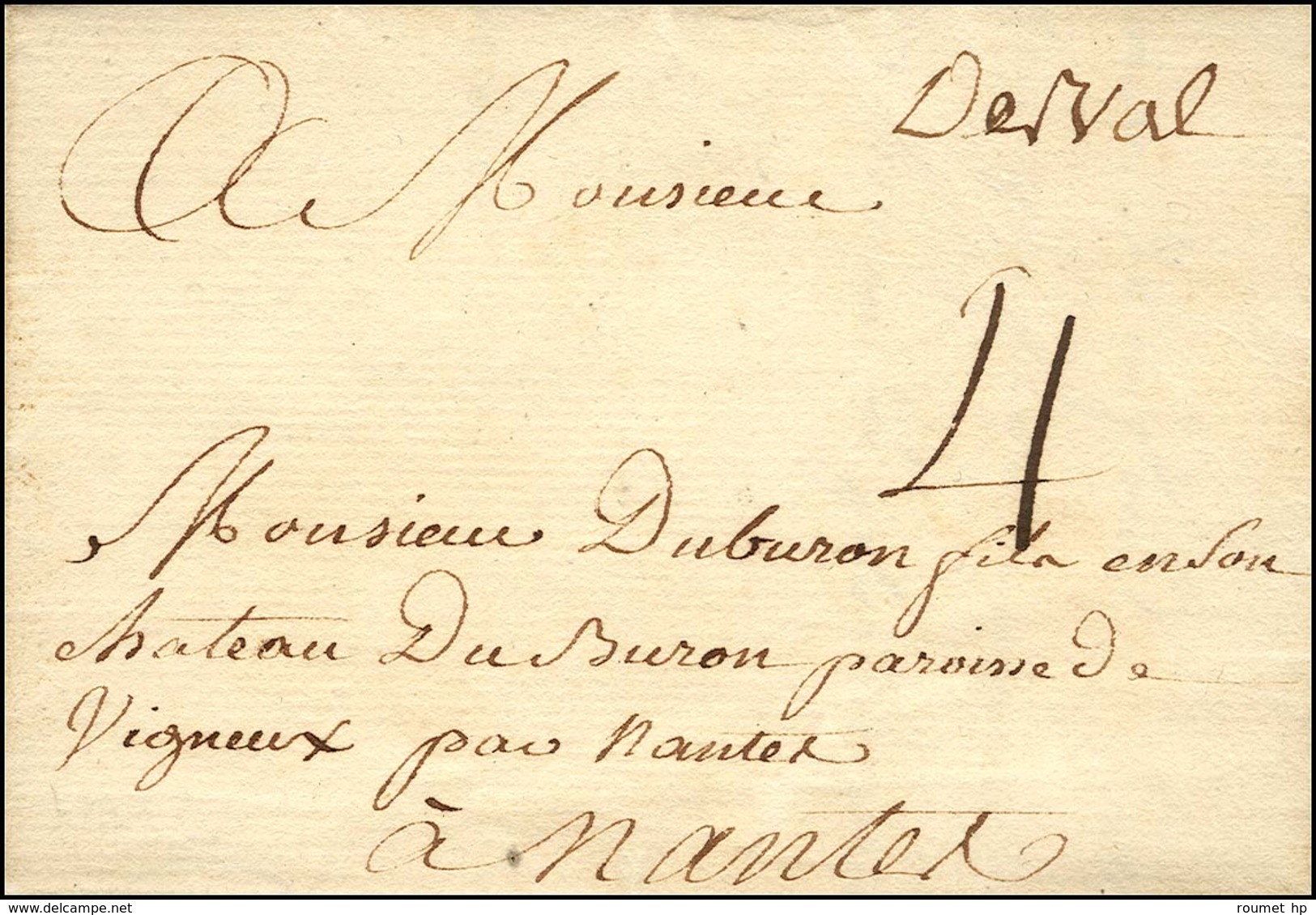 '' Derval '' (L N° 1). 1766. (cote : 450). - TB / SUP. - 1701-1800: Vorläufer XVIII