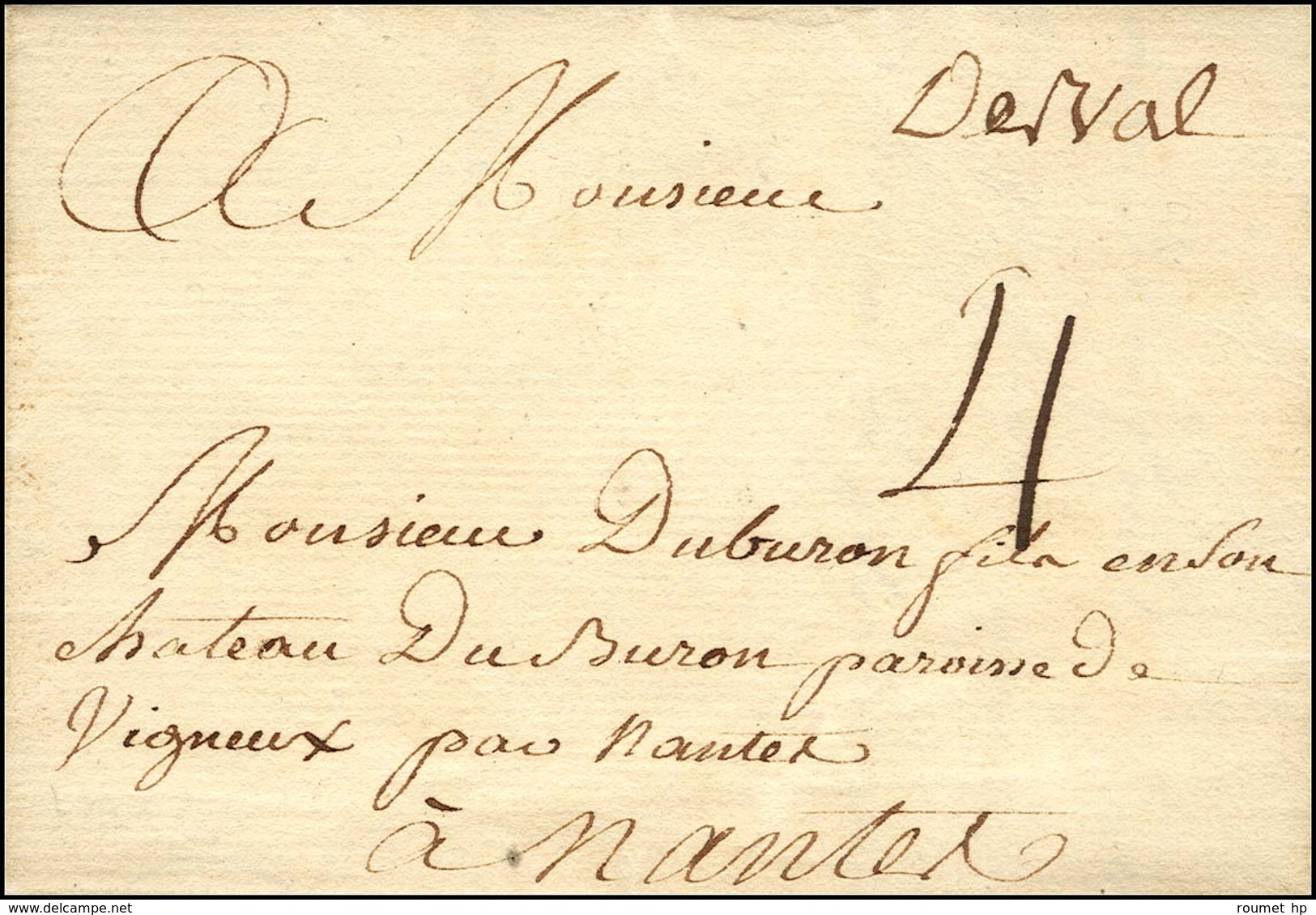 '' Derval '' (L N° 1). 1766. (cote : 450). - TB / SUP. - 1701-1800: Précurseurs XVIII