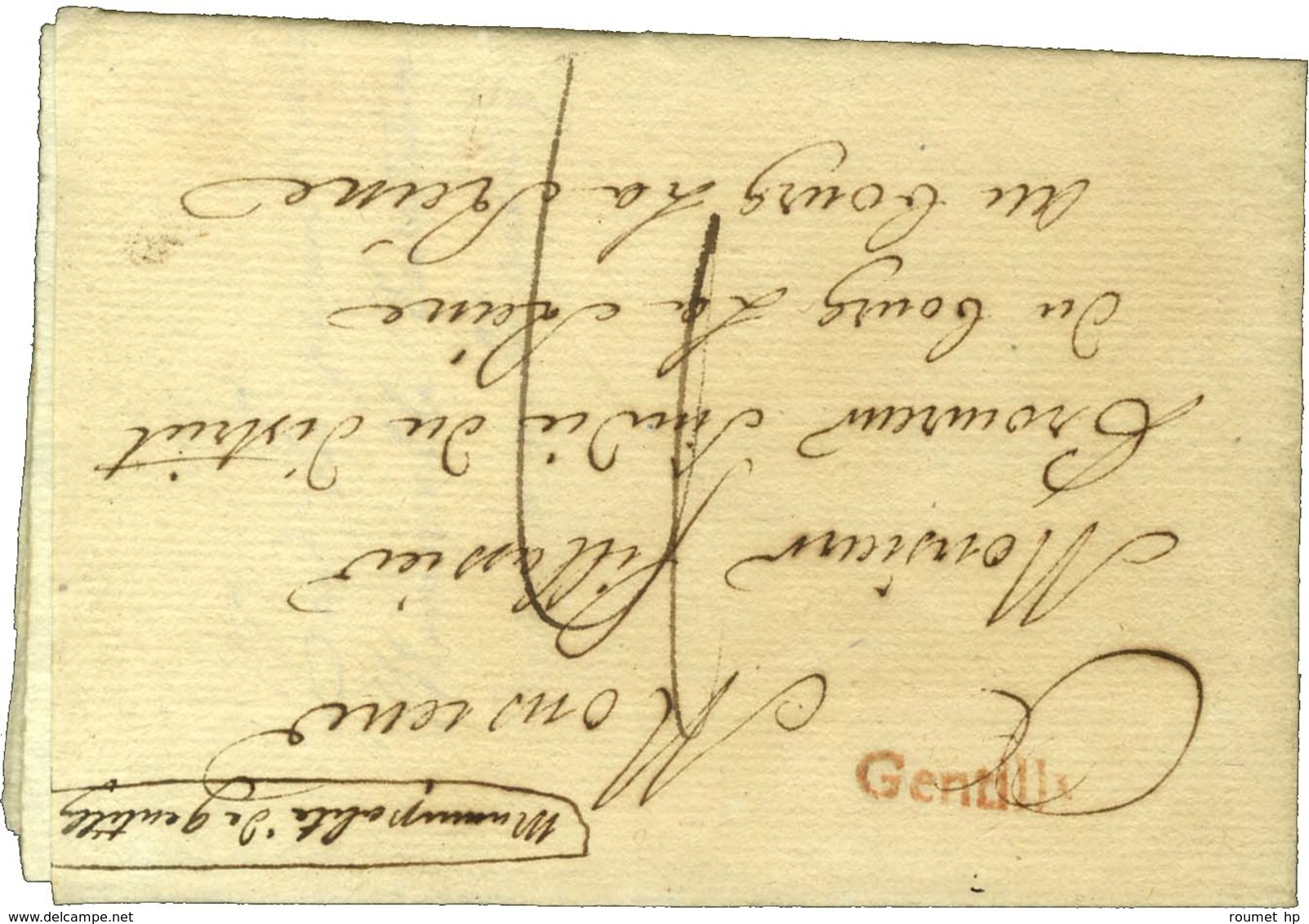 Gentilly (R) (24 Mm) Sur Lettre Avec Texte Partiel Daté Du Grand Gentilly. 1791. - TB / SUP. - R. - 1701-1800: Précurseurs XVIII