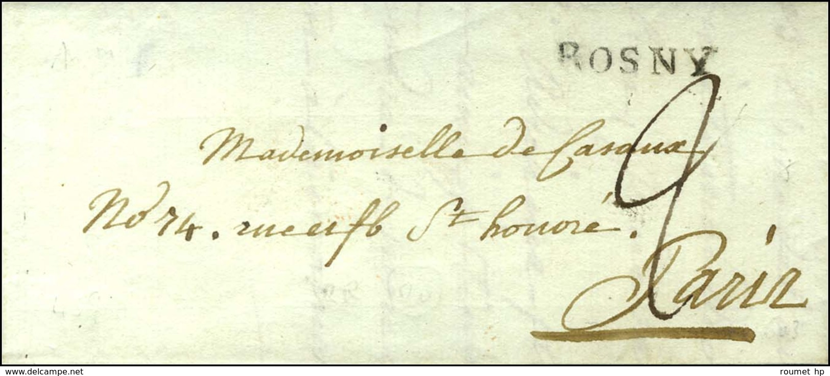 ROSNY Sur Lettre Avec Texte Daté An 2. - SUP. - R. - 1701-1800: Vorläufer XVIII