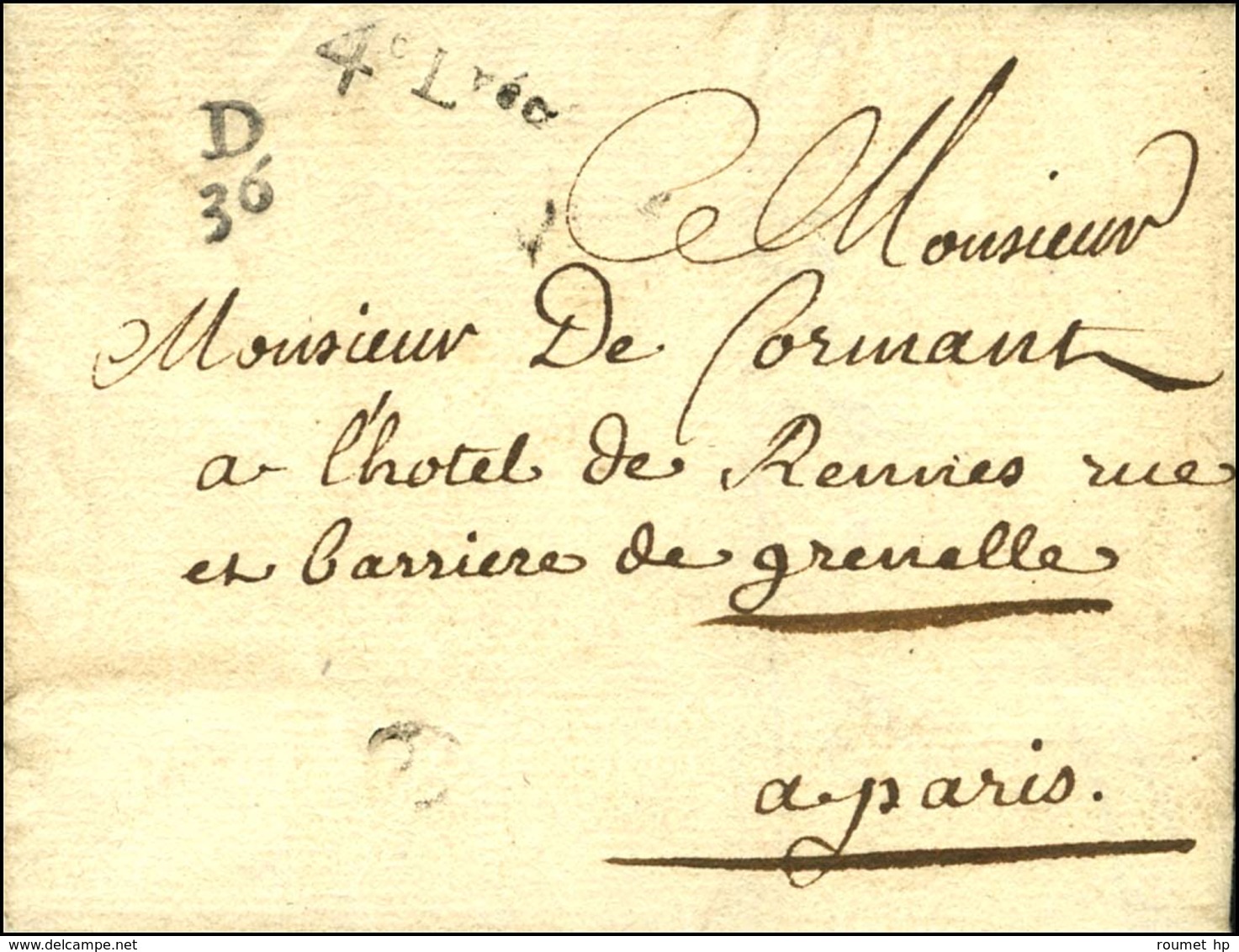 Lettre En Port Payé Avec Texte Daté Du 19 Décembre 1760 D / 36 + 4e Lvée. - SUP. - R. - 1701-1800: Vorläufer XVIII