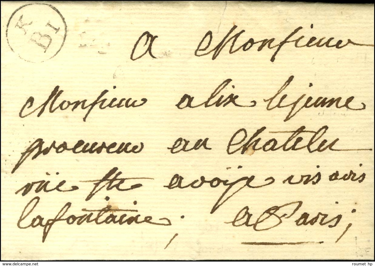 Lettre Avec Texte Daté De Bagnolet Le 14 Avril 1766 Adressée En Port Payé, Au Recto K / B1 + Quantième. - SUP. - R. - 1701-1800: Precursori XVIII