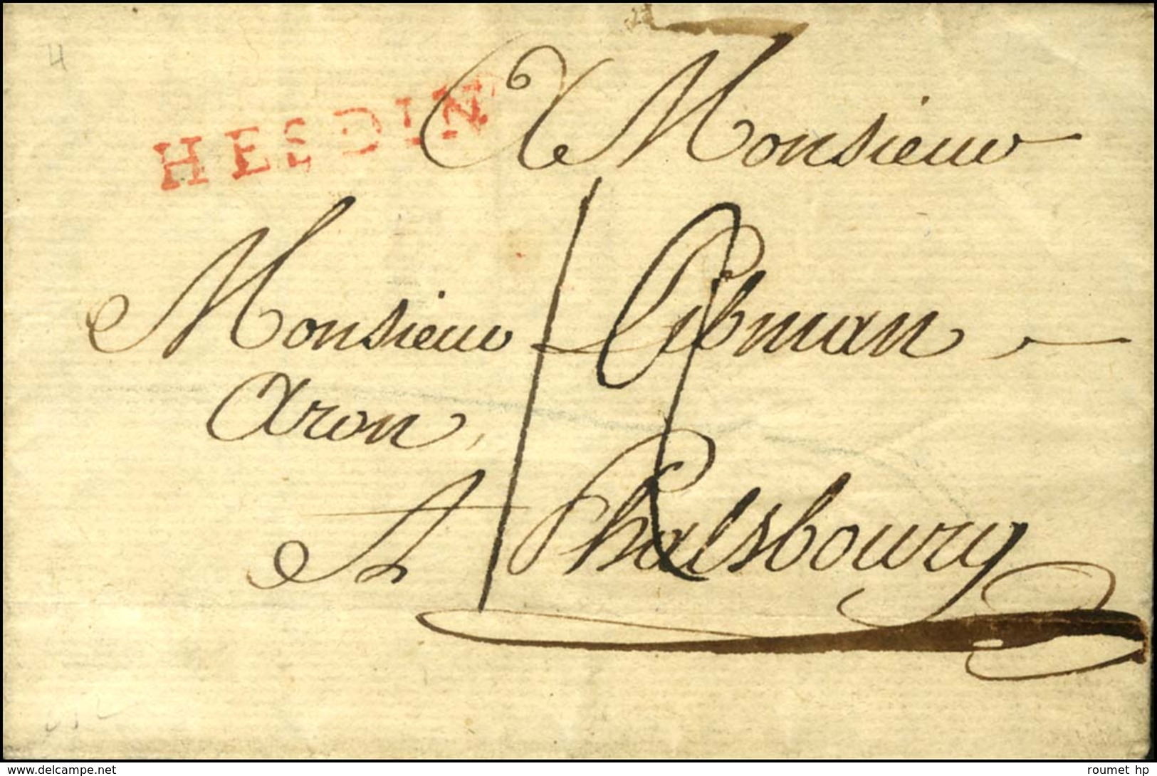 HESDIN (R) (L N° 4A) Sur Lettre Avec Texte Daté Le 21 Février 1789. - TB / SUP. - R. - 1701-1800: Precursori XVIII