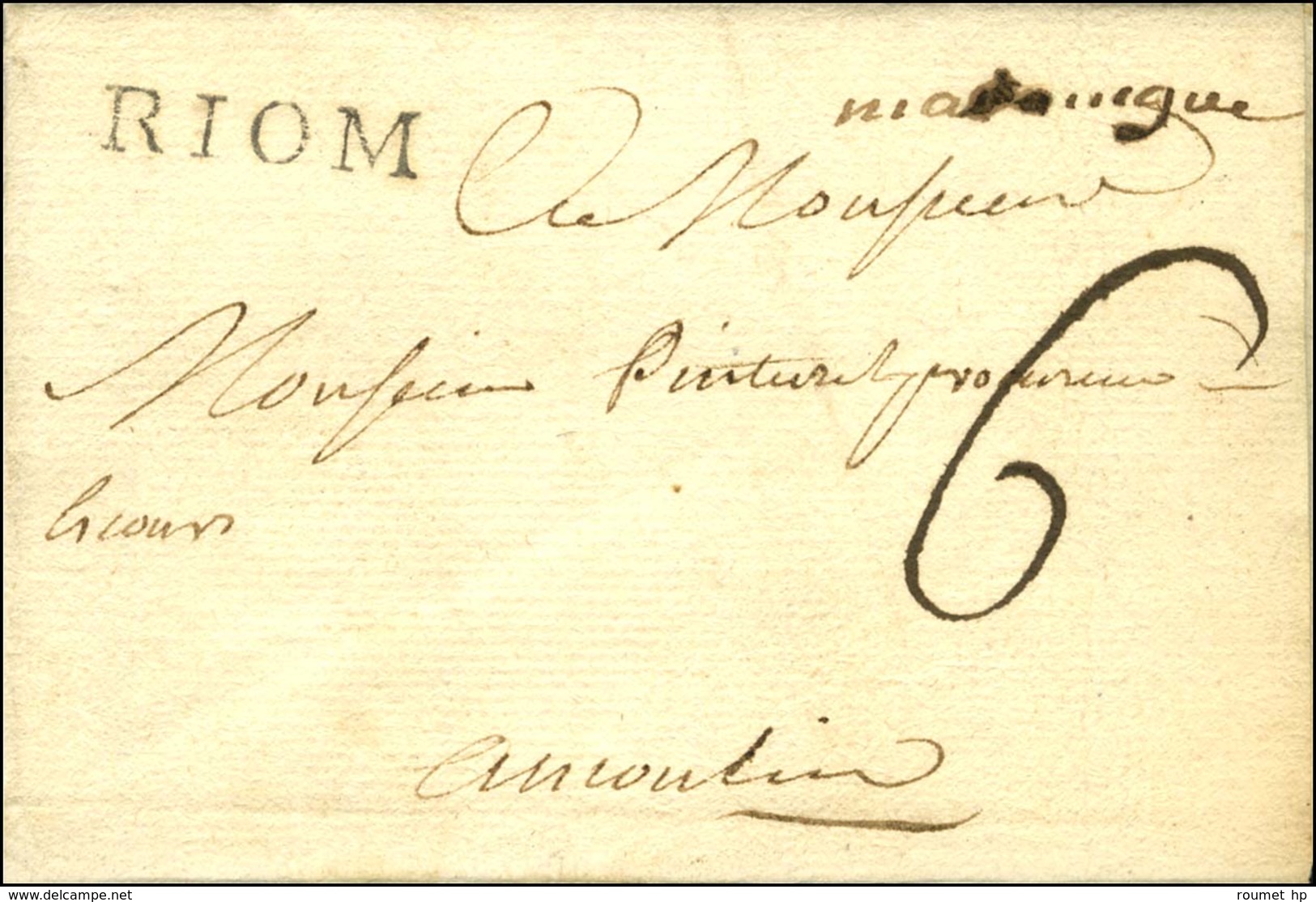 '' Maringues '' (L. N° 2) + RIOM Sur Lettre Avec Texte Daté De Puyguillaume. 1768. - SUP. - RR. - 1701-1800: Precursori XVIII