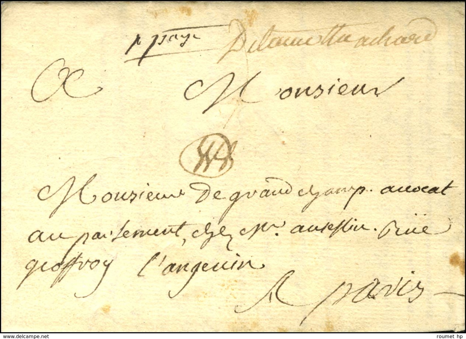 '' Delamotteachard '' (L N° 1) + '' P.payé '' (L N° 4) Sur Lettre Avec Texte Daté Du 29 Juin 1727. - TB / SUP. - R. - 1701-1800: Précurseurs XVIII