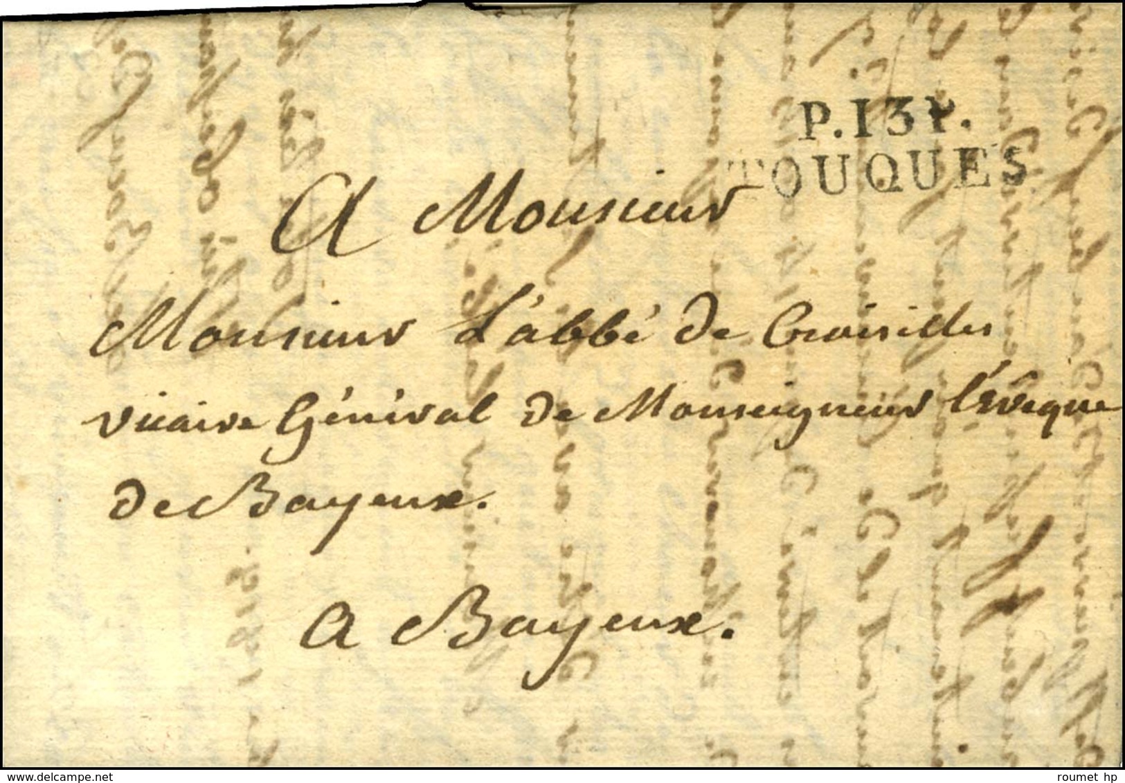 P. 13 P. / TOUQUES Sur Lettre Avec Texte Daté 1818. - TB / SUP. - R. - 1801-1848: Precursors XIX