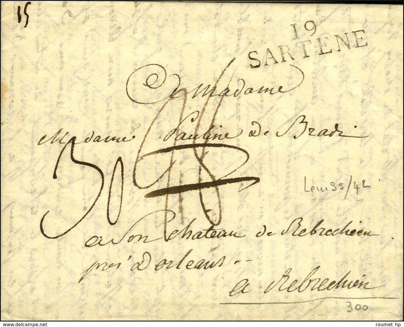 19 / SARTENE Sur Lettre Avec Texte Non Daté. - SUP. - 1801-1848: Vorläufer XIX