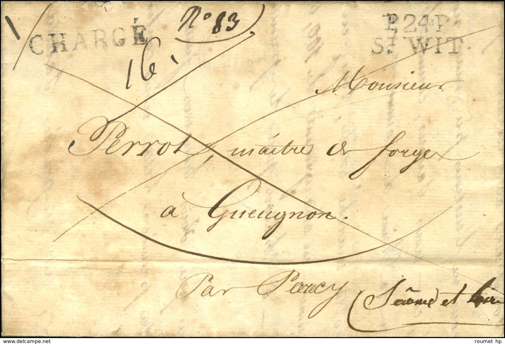 P.24.P. / St WIT + Griffe CHARGÉ Sur Lettre Avec Texte Daté 1826. - TB / SUP. - 1801-1848: Précurseurs XIX
