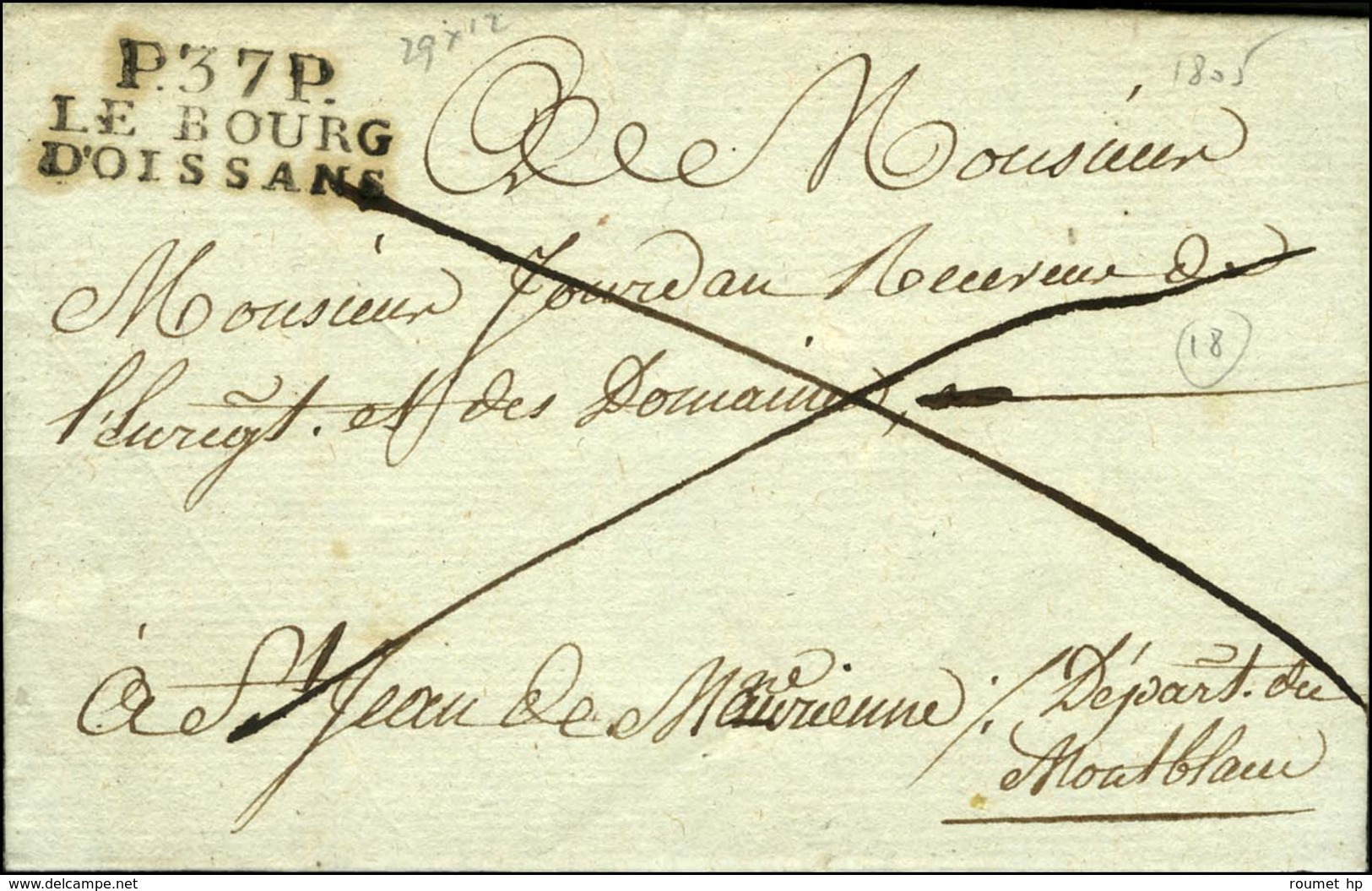 P.37.P. / LE BOURG / D'OISSANS Sur Lettre Avec Texte Daté. 1805. - SUP. - 1801-1848: Précurseurs XIX