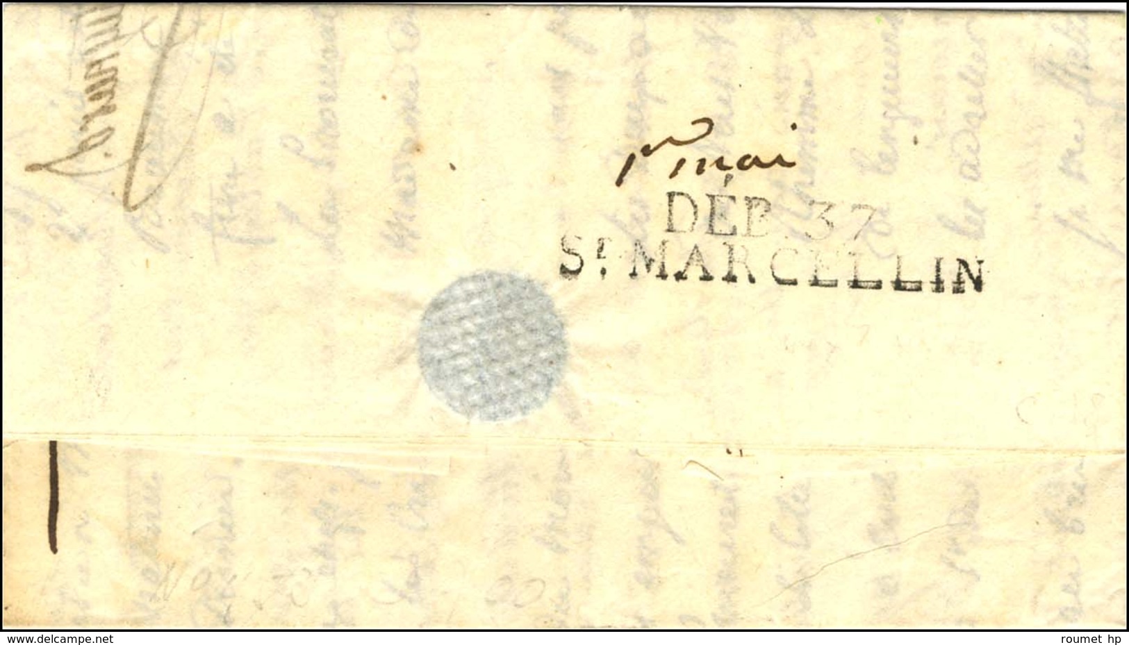 DEB. 37 / ST MARCELLIN Sur Lettre Avec Texte Daté. 1822. - TB / SUP. - 1801-1848: Précurseurs XIX